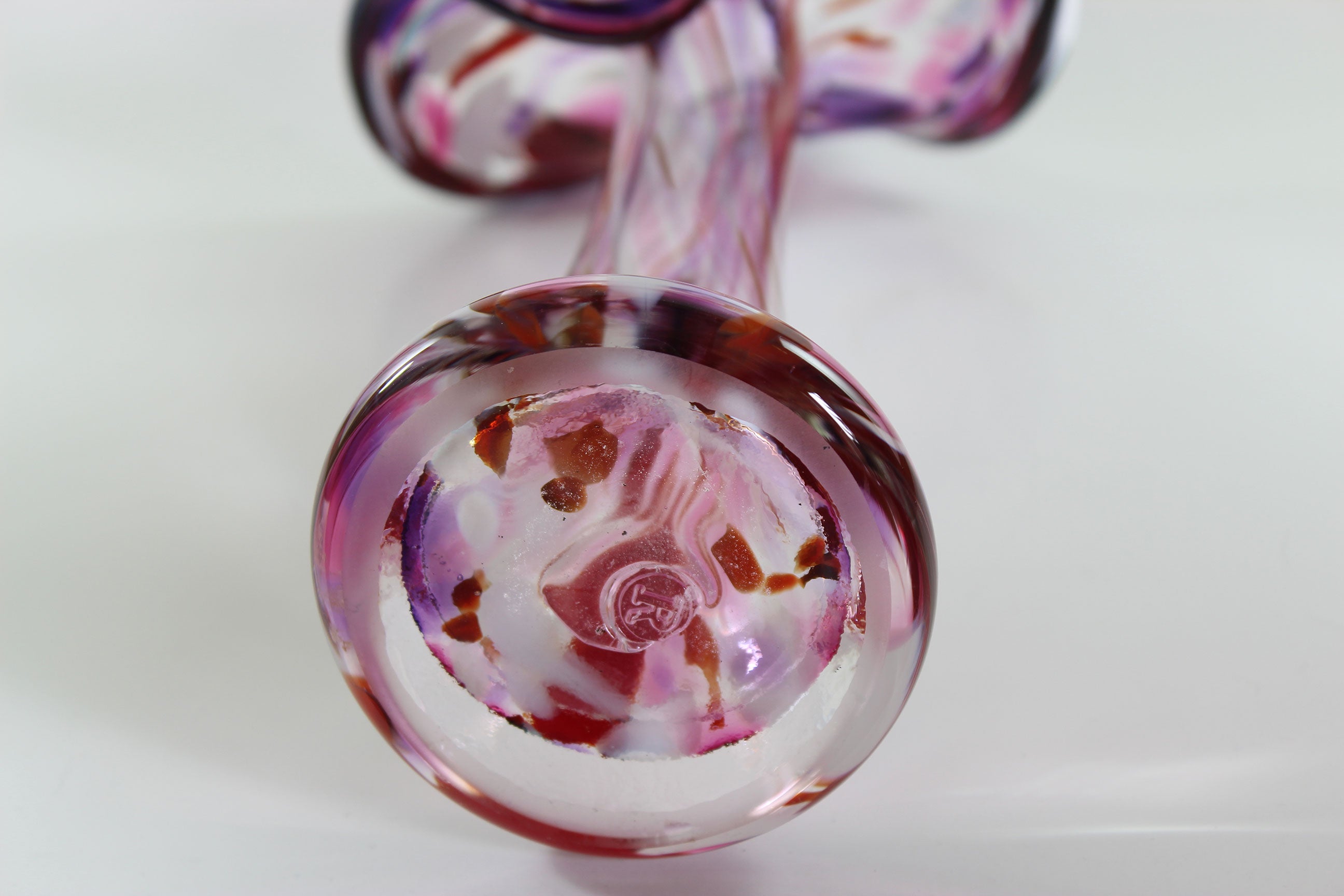 Art Glass Jack In The Pulpit Red Pink Vase
