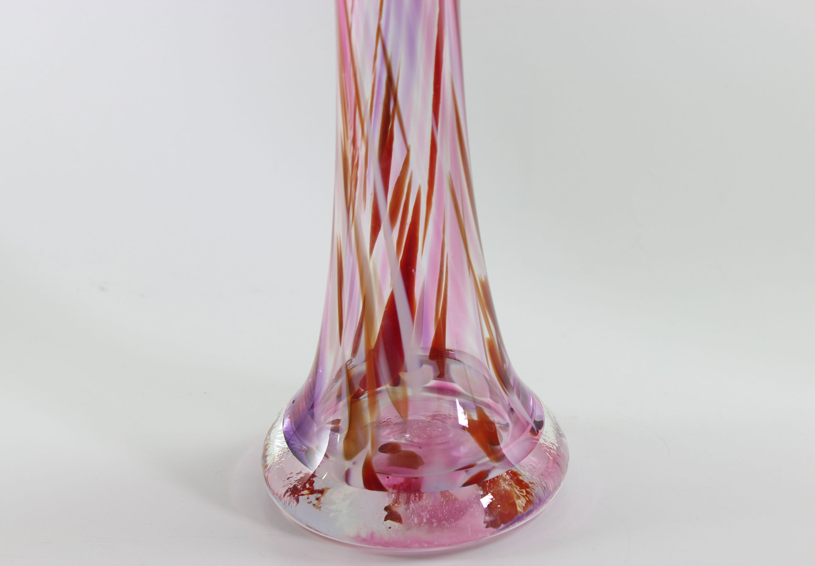 Art Glass Jack In The Pulpit Red Pink Vase