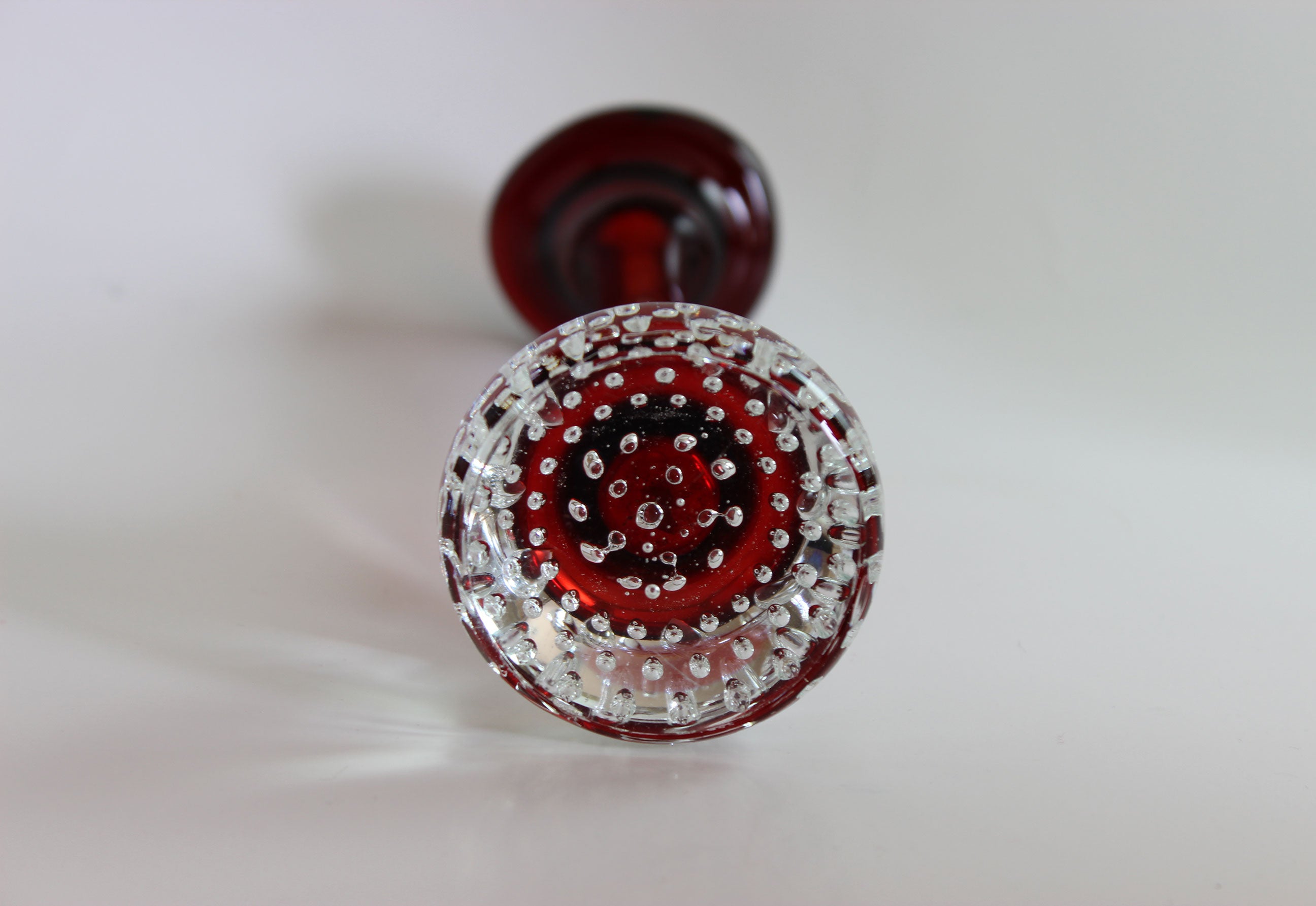 Asede Glasbruk, Solifleur Rose or Bud Vase, Red