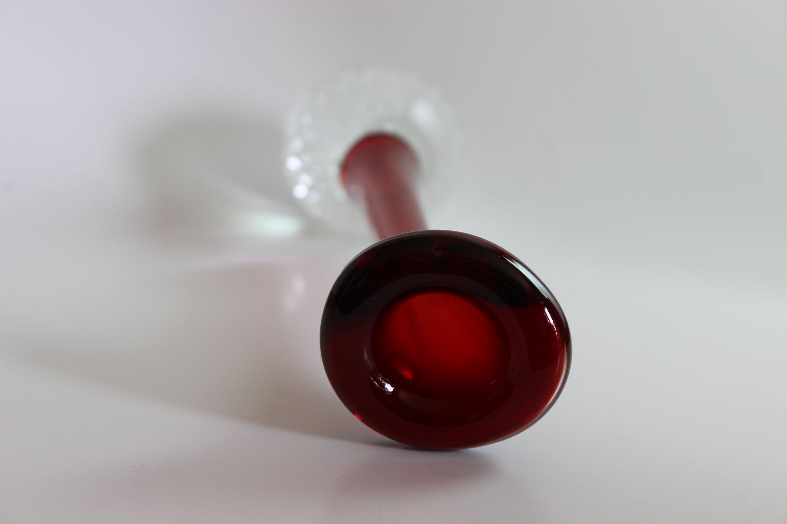 Asede Glasbruk, Solifleur Rose or Bud Vase, Red