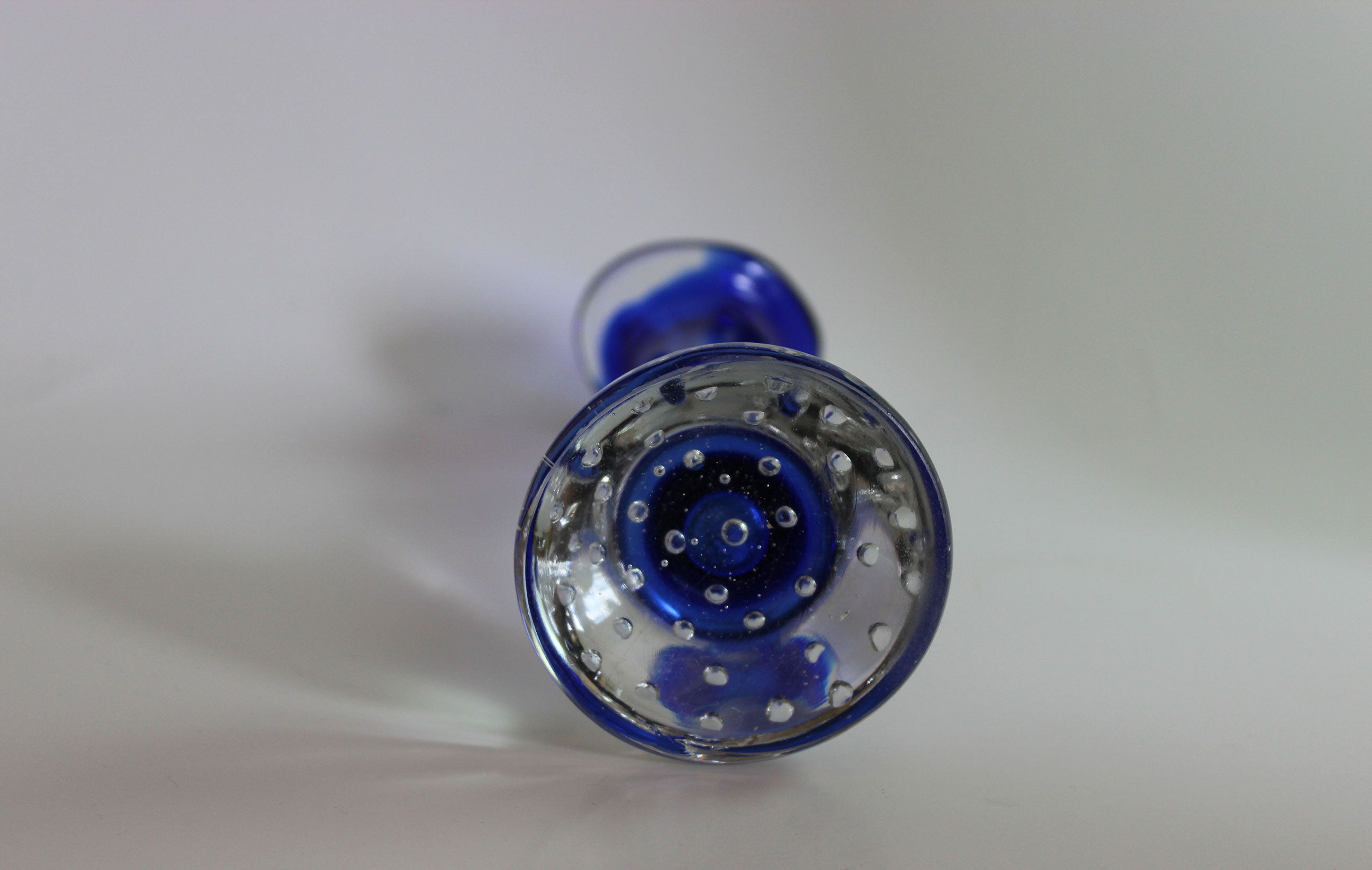Asede Glasbruk, Solifleur Rose or Bud Vase, Medium Blue