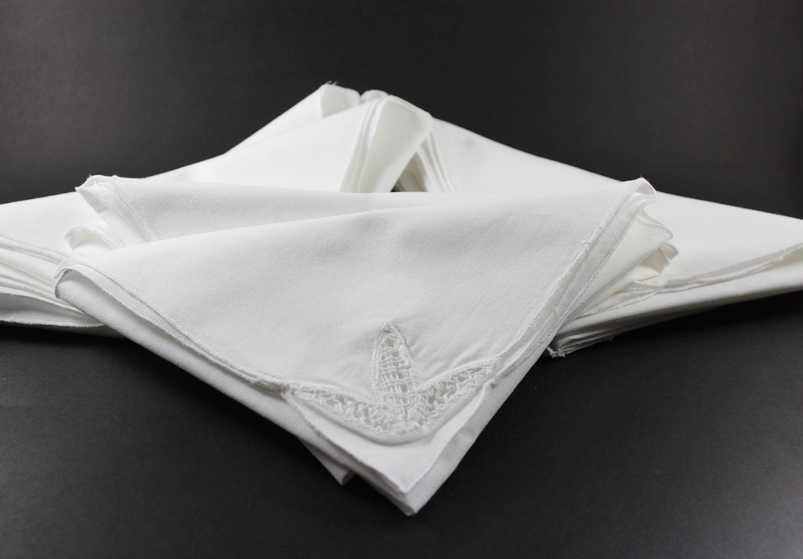 Battenberg Lace and Linen Dinner Napkins