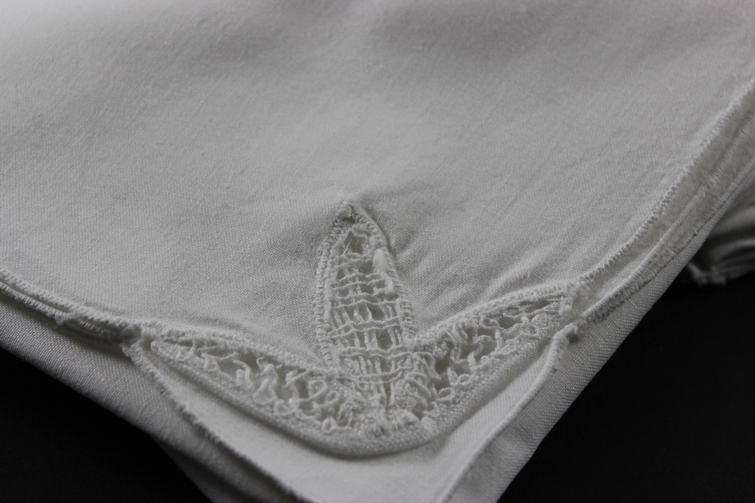 Battenberg Lace and Linen Dinner Napkins