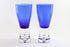 Cobalt Blue and Clear Crystal Wine Glass, Stockholm Pattern