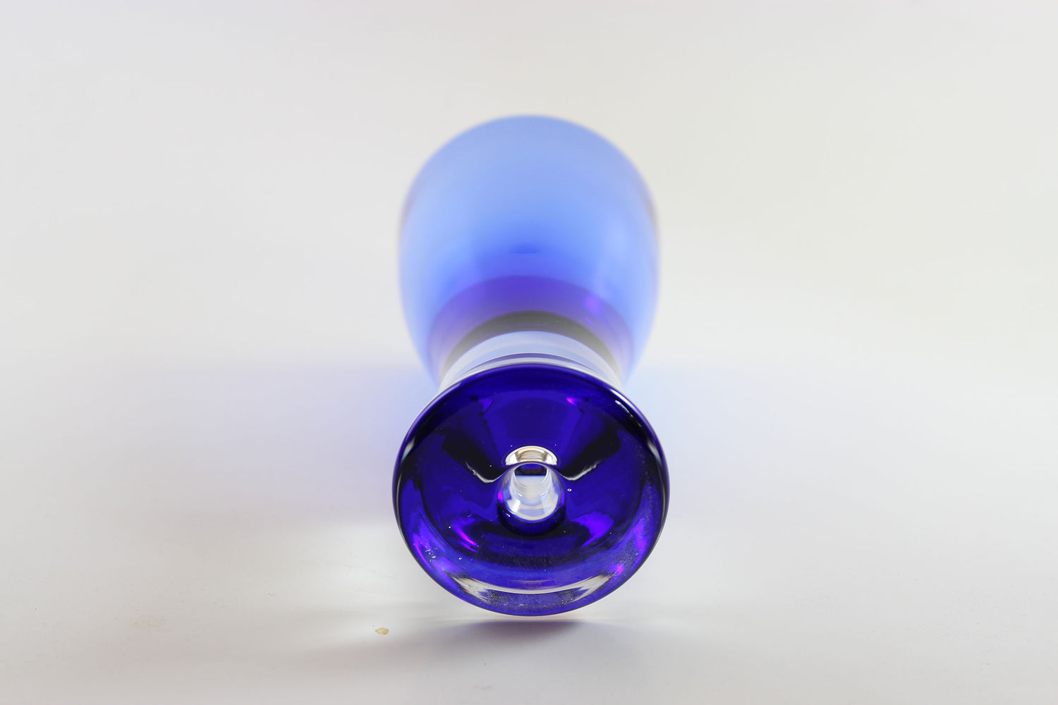 Cobalt Blue and Clear Crystal Wine Glass, Stockholm Pattern