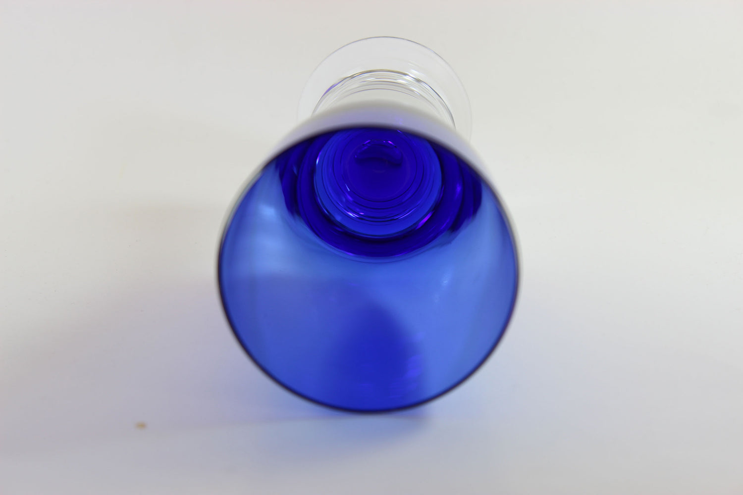 Cobalt Blue and Clear Crystal Wine Glass, Stockholm Pattern