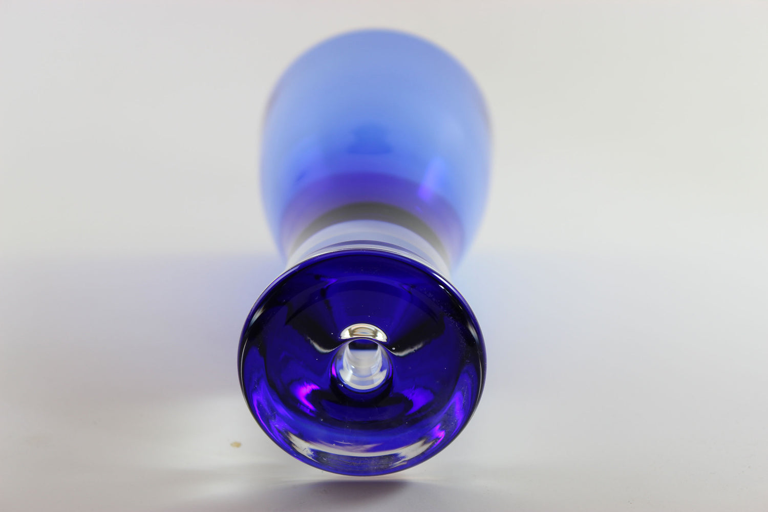 Cobalt Blue and Clear Crystal Wine Glass, Stockholm Pattern