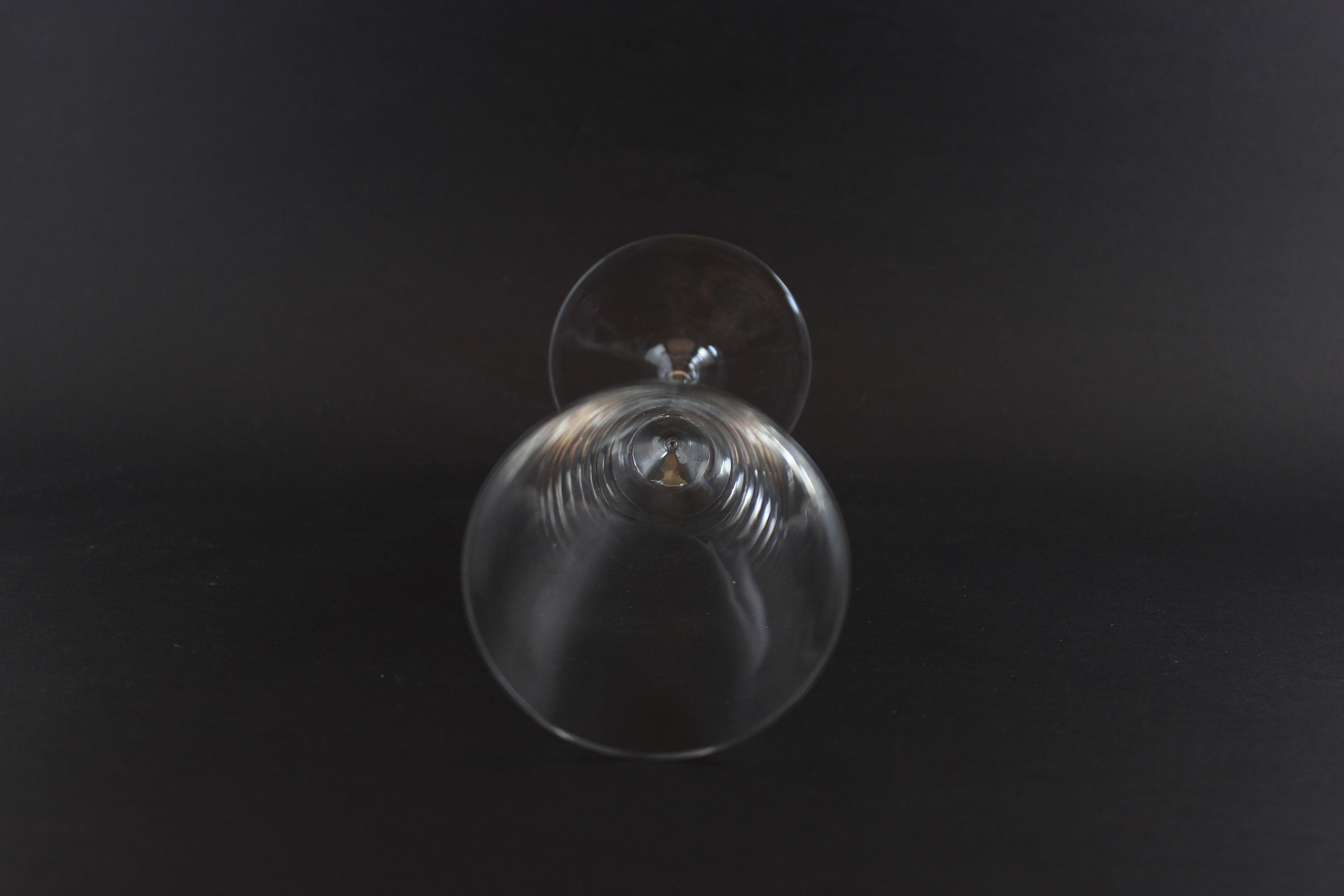 Blown Glass Champagne Flutes Tall Wine Glasses, Mid Century