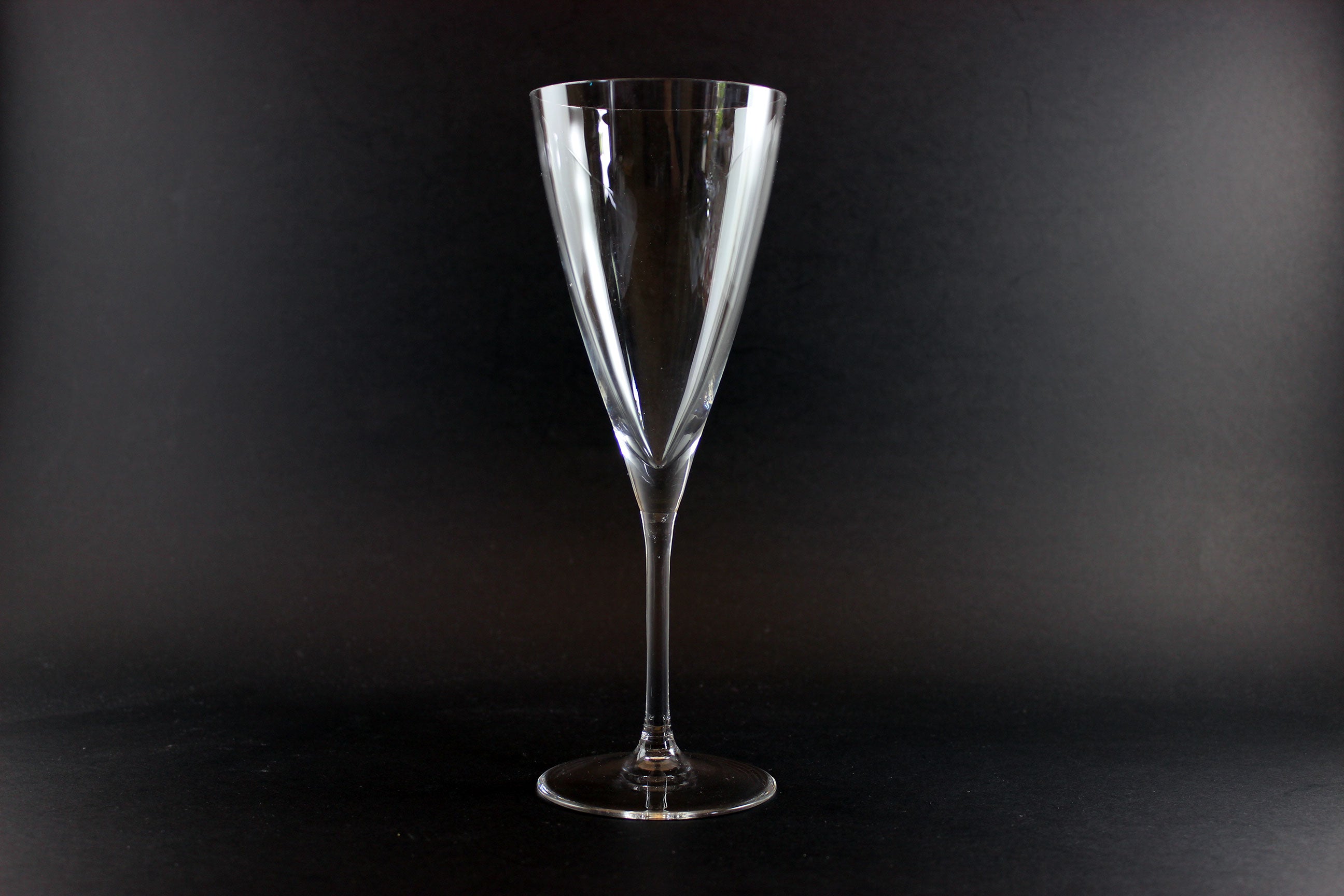 Blown Glass Champagne Flutes Tall Wine Glasses, Mid Century