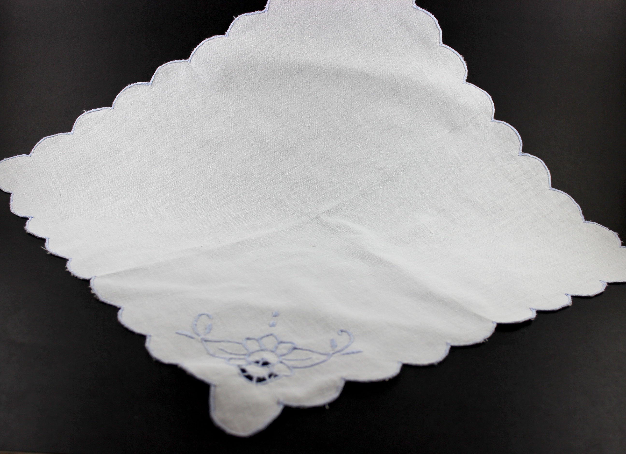 Blue Embroidered Cut Work Table Linen Set