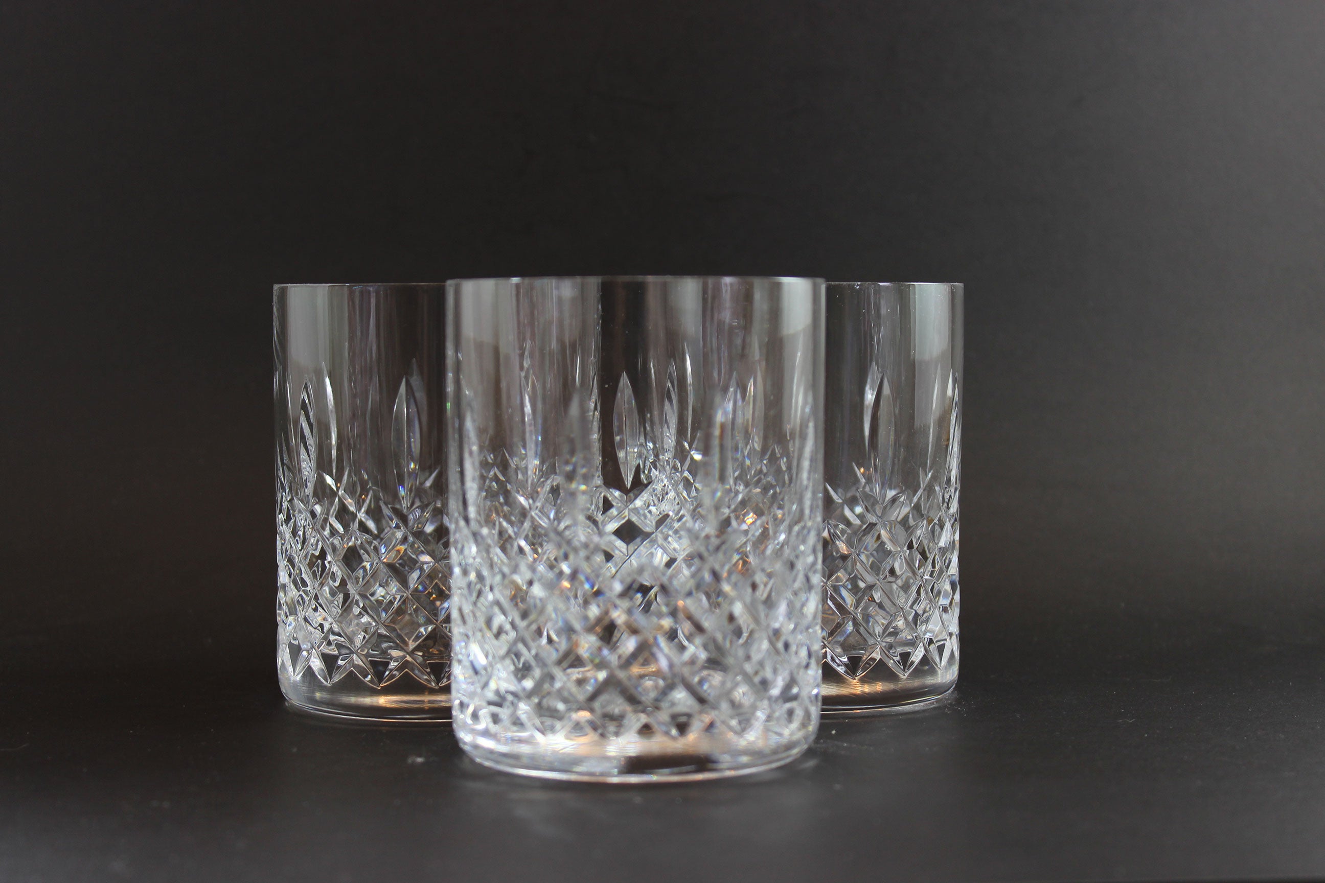 Bohemia Crystal-Crystalex, Diamond Cut Whiskey Glasses