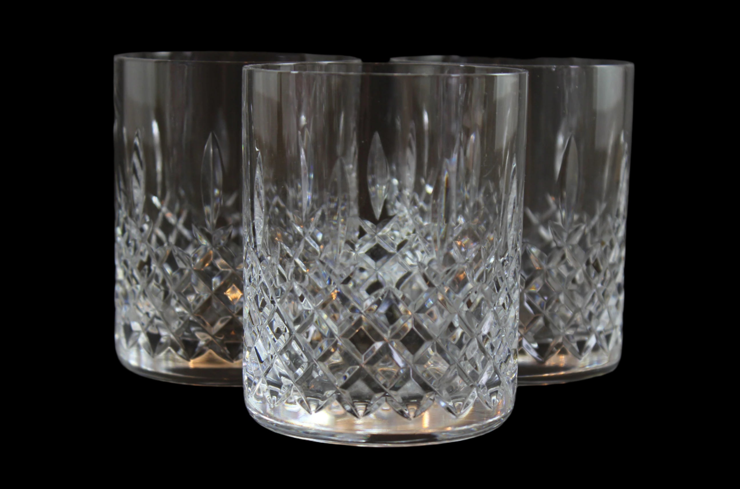 Bohemia Crystal-Crystalex, Diamond Cut Whiskey Glasses