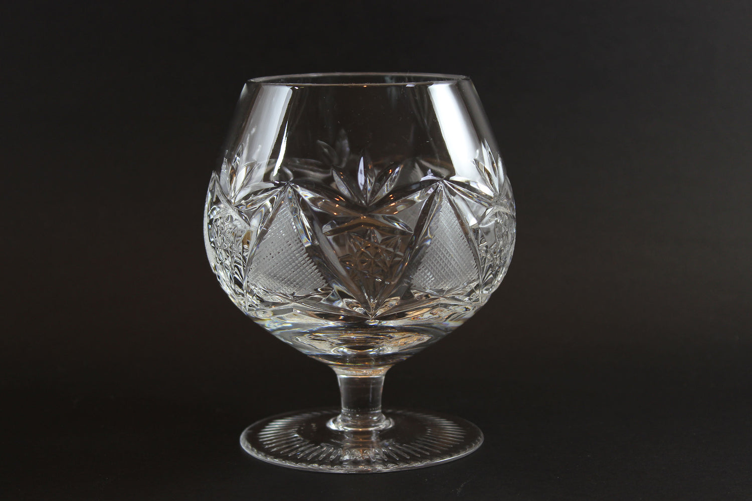 Bohemia Crystal, Large Cut Crystal Brandy Glasses