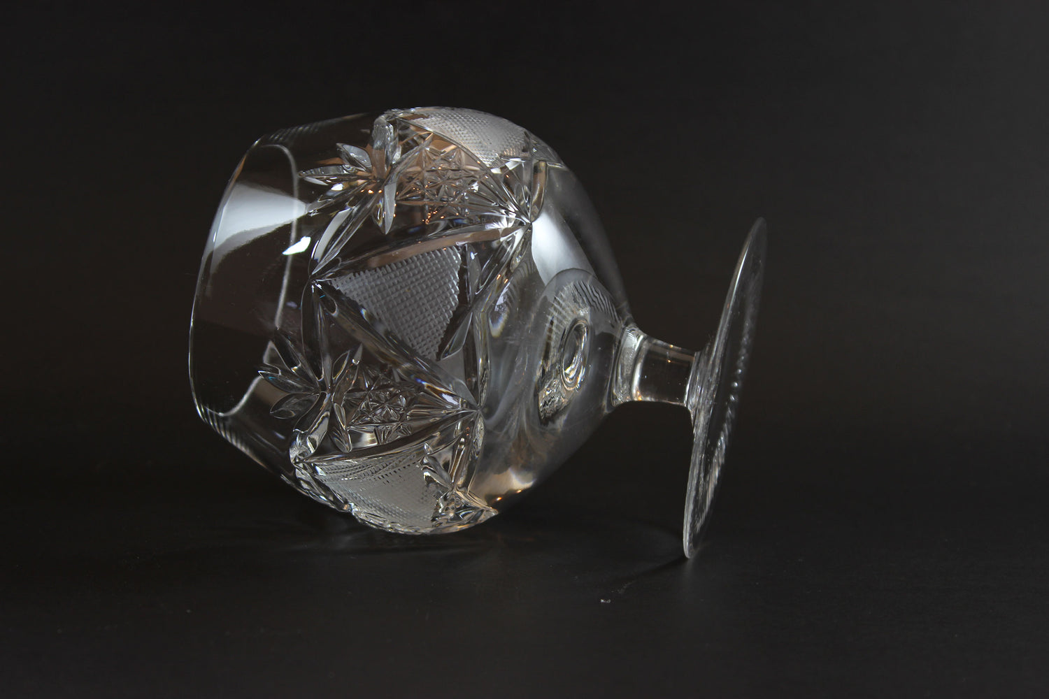 Bohemia Crystal, Large Cut Crystal Brandy Glasses