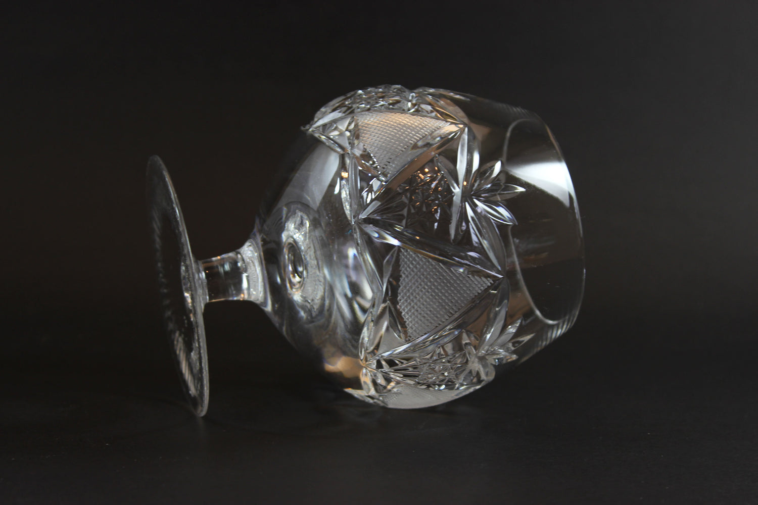 Bohemia Crystal, Large Cut Crystal Brandy Glasses