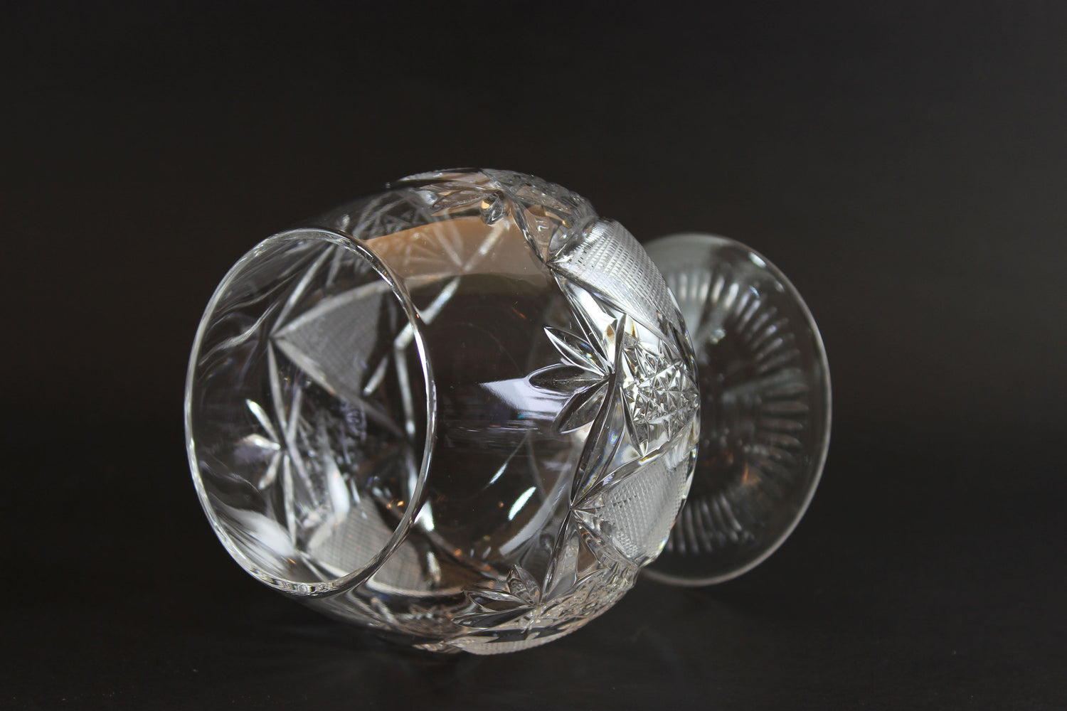 Bohemia Crystal, Large Cut Crystal Brandy Glasses