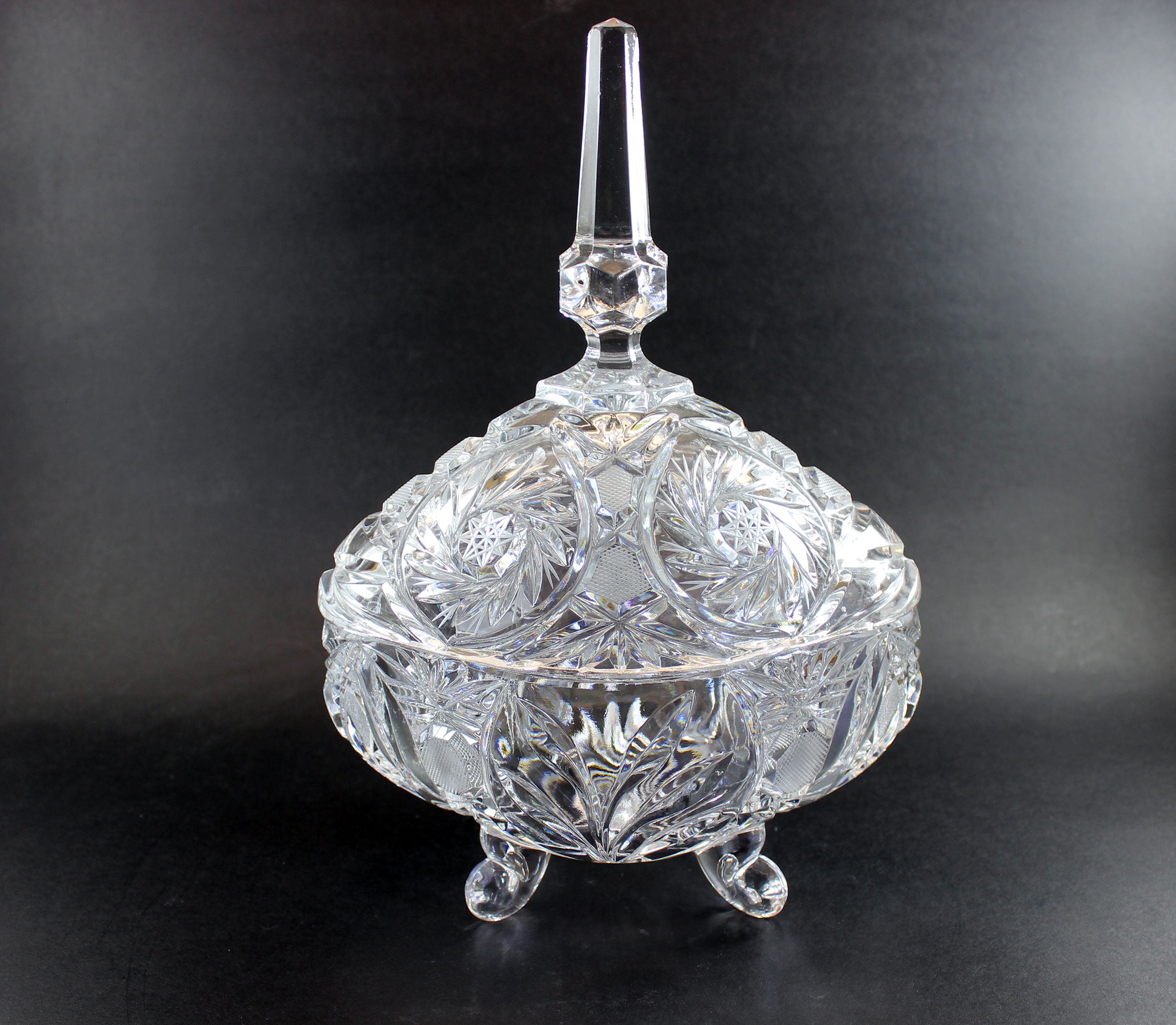 Bohemia Pinwheel Crystal Candy Dish with Lid