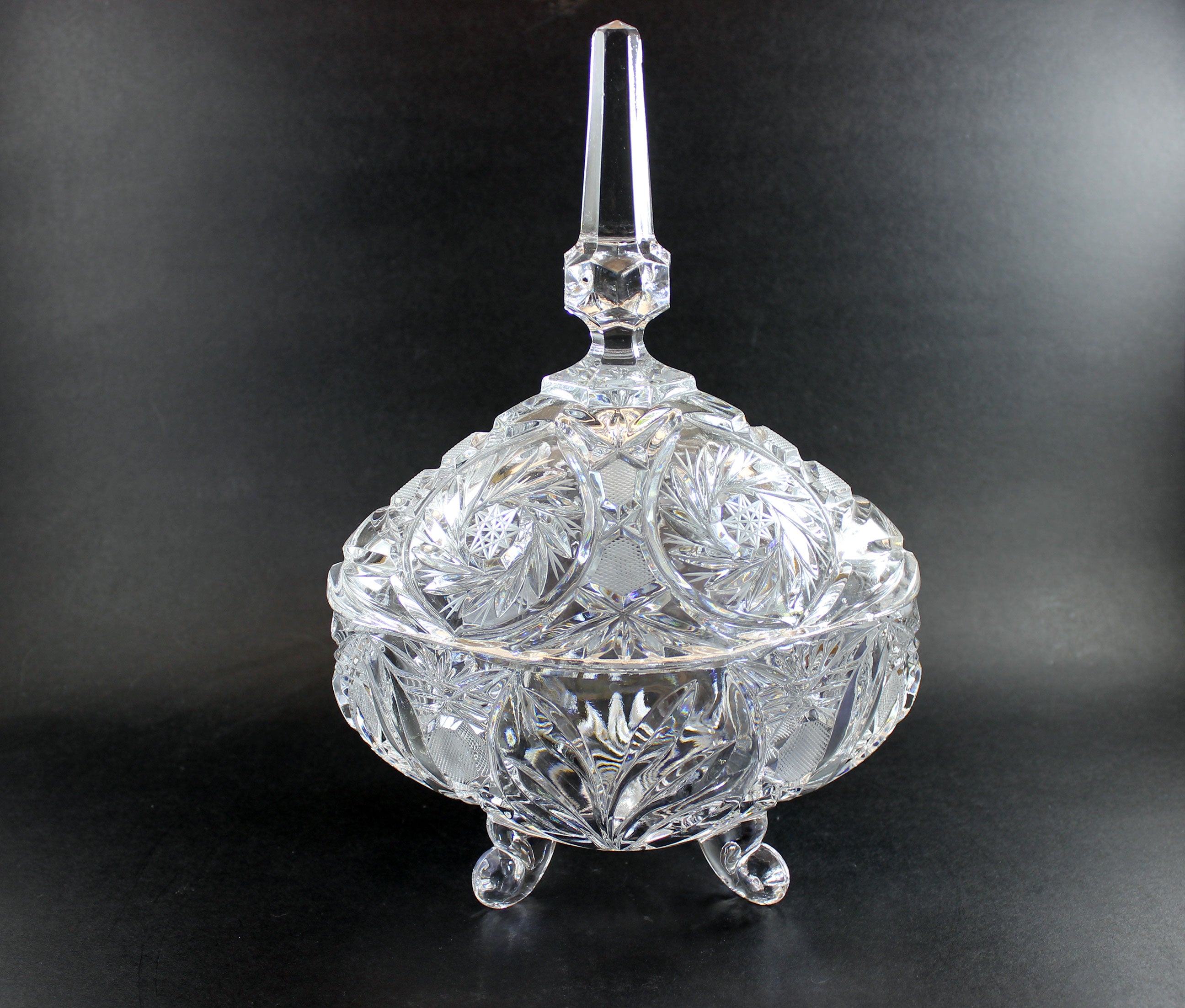 Bohemia Pinwheel Crystal Candy Dish with Lid
