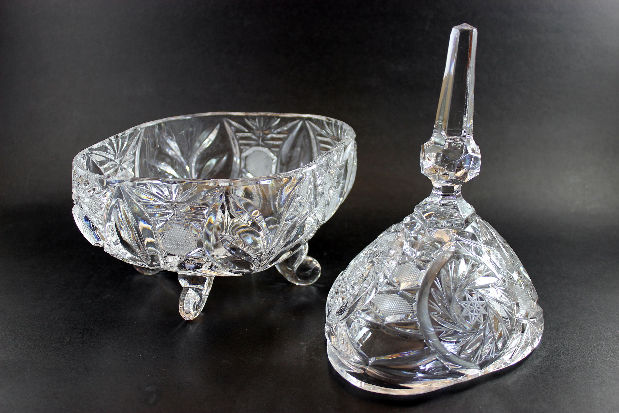 Bohemia Pinwheel Crystal Candy Dish with Lid