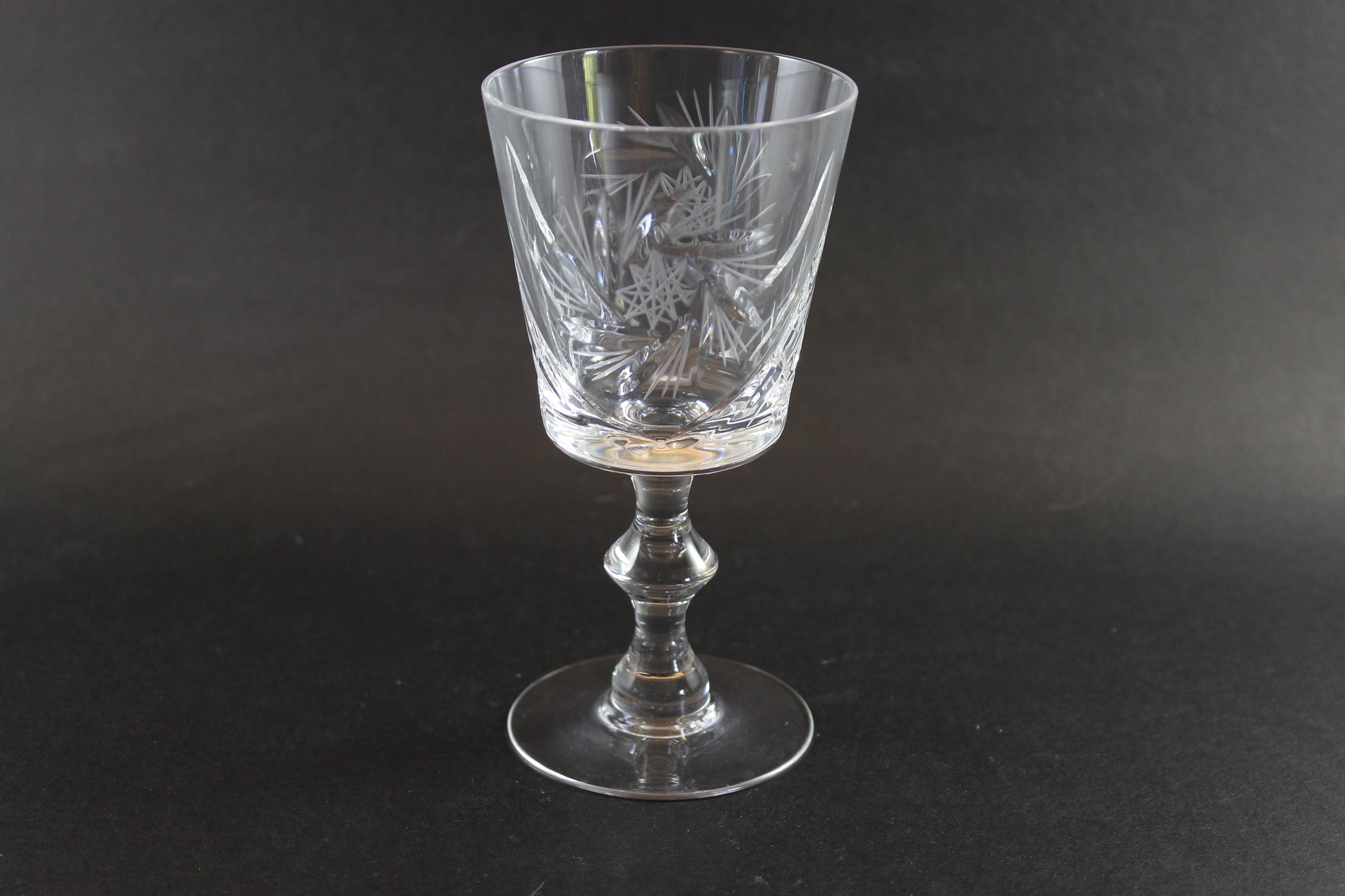 Pinwheel Crystal, Bamboo Stem, Wine Glasses