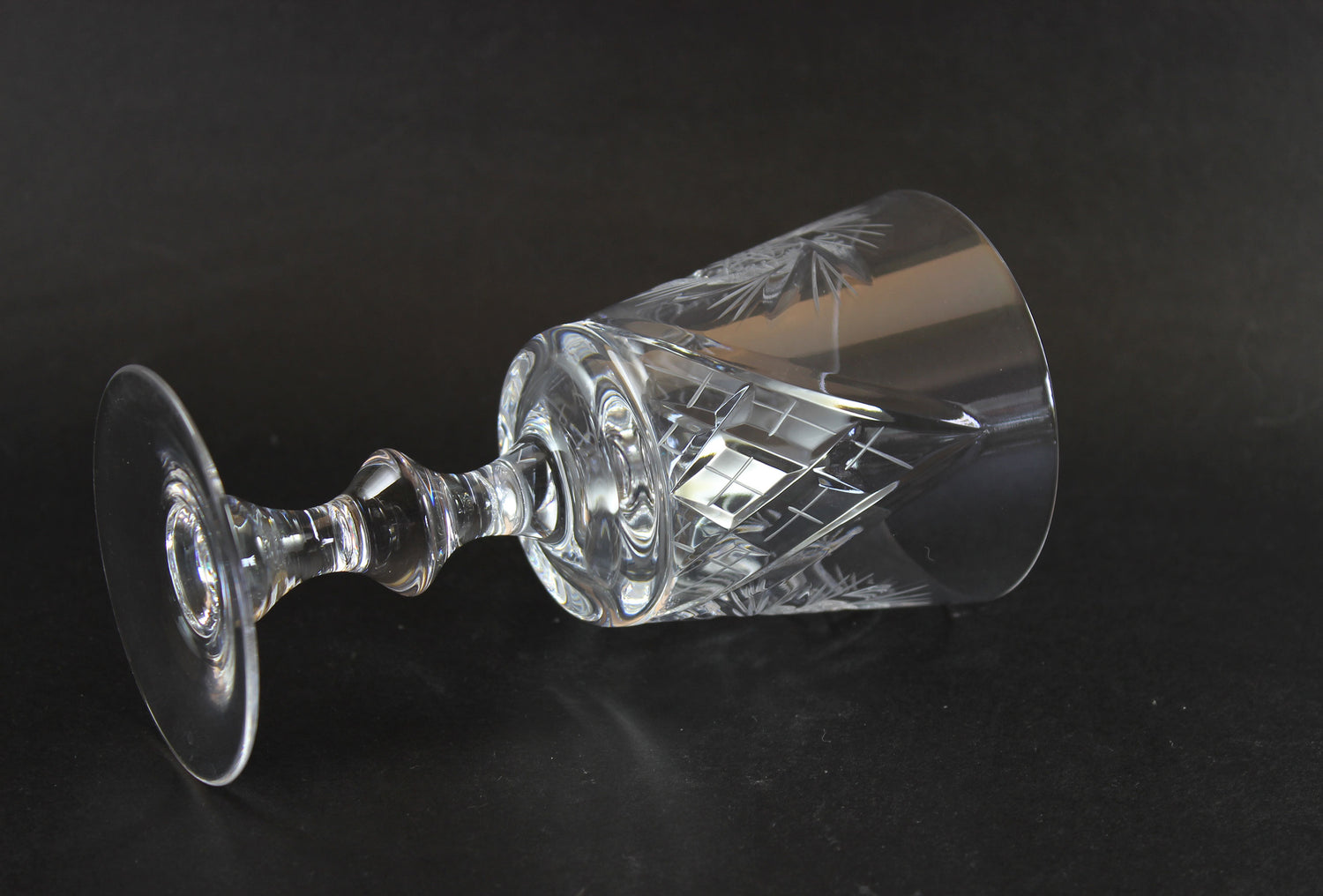 Pinwheel Crystal, Bamboo Stem, Wine Glasses