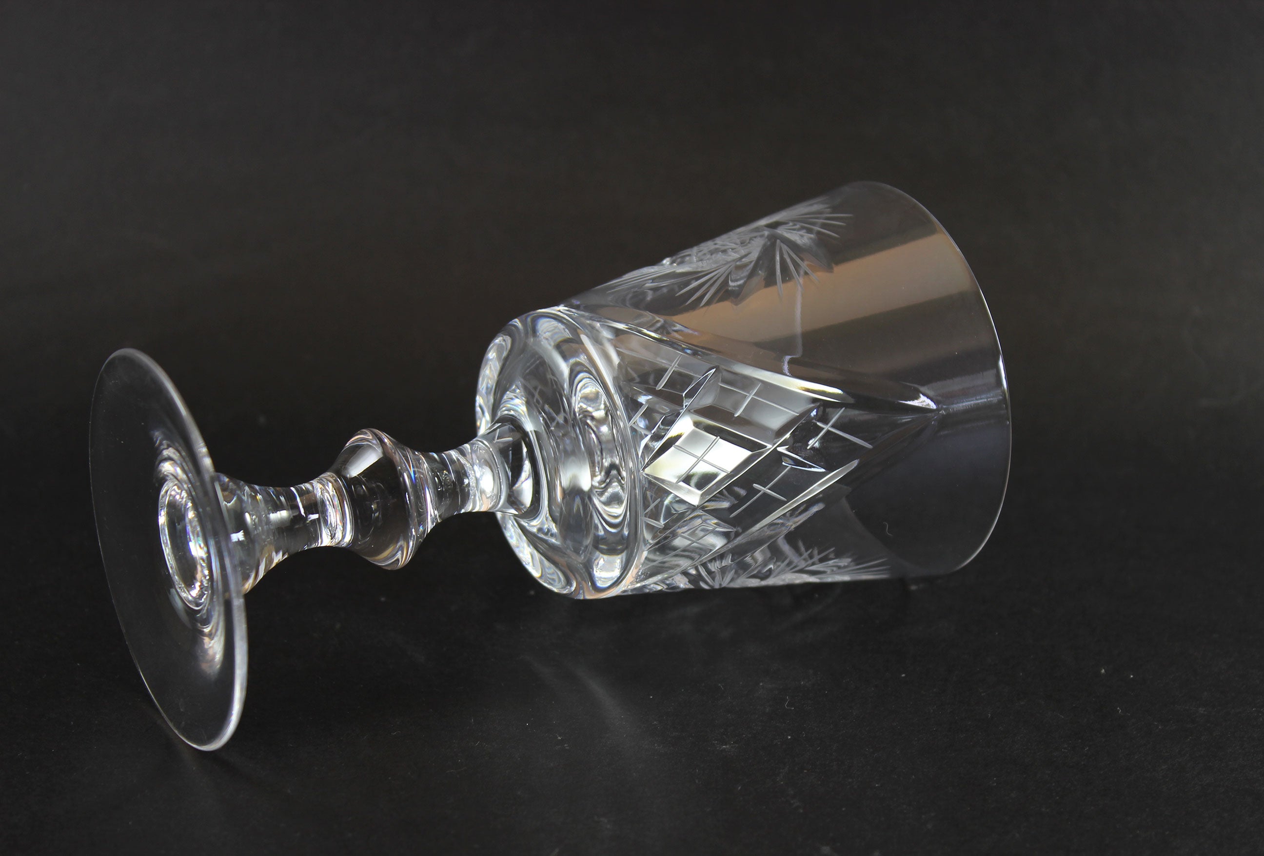 Pinwheel Crystal, Bamboo Stem, Wine Glasses