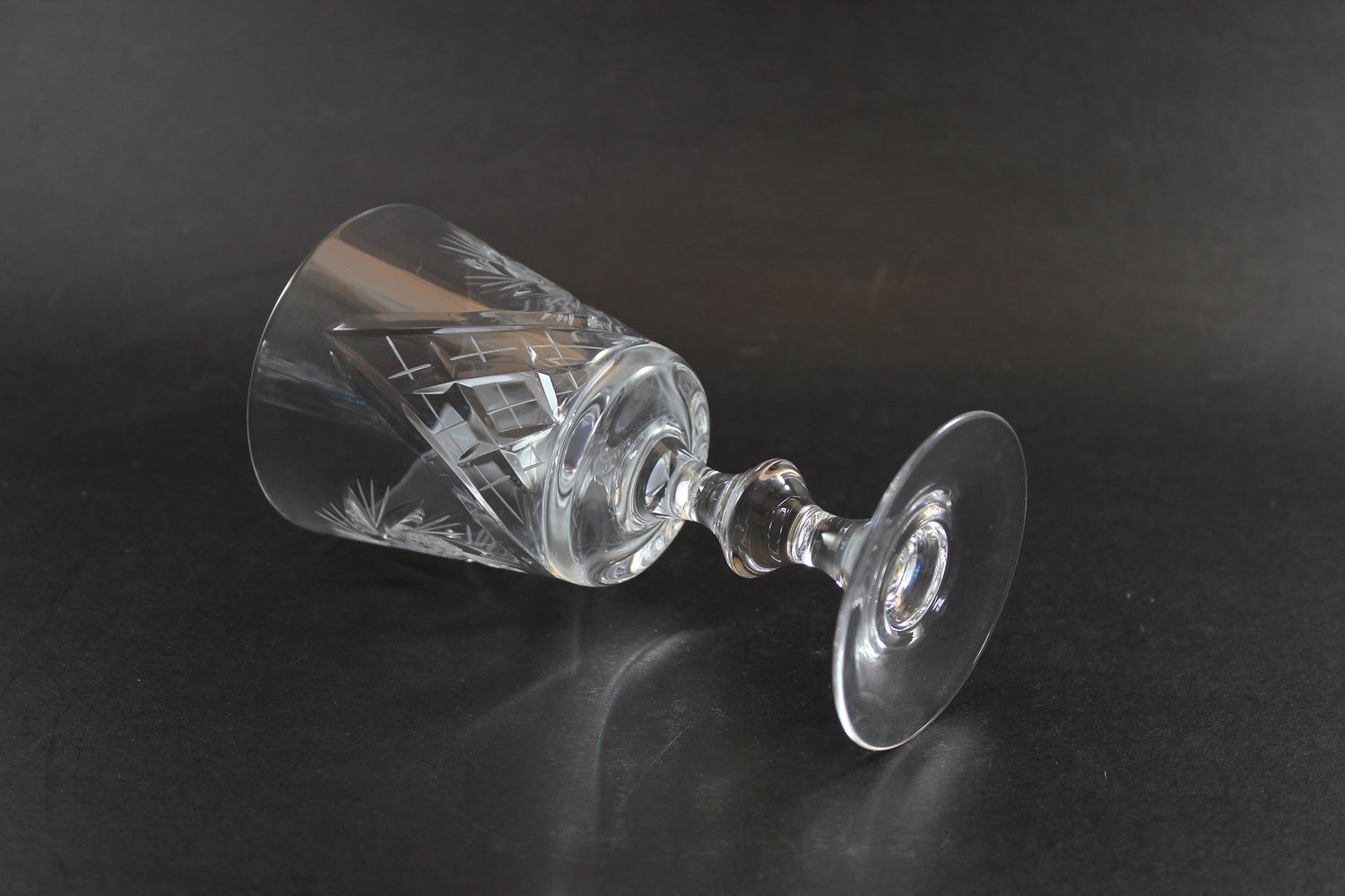 Pinwheel Crystal, Bamboo Stem, Wine Glasses