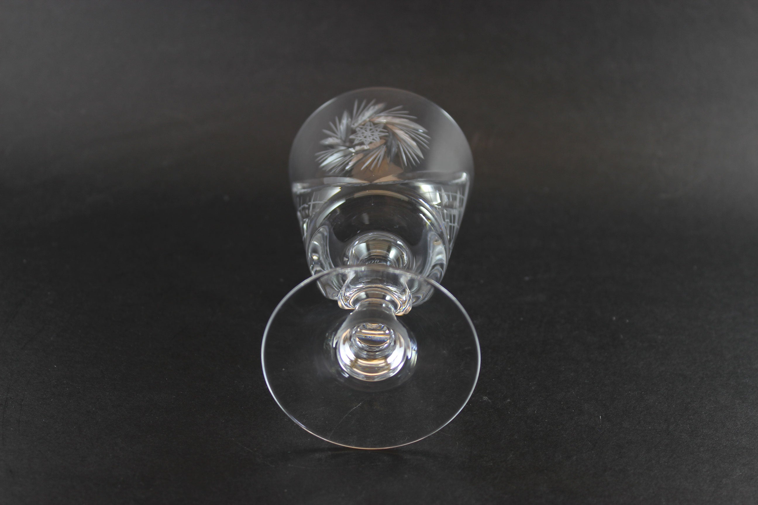 Pinwheel Crystal, Bamboo Stem, Wine Glasses