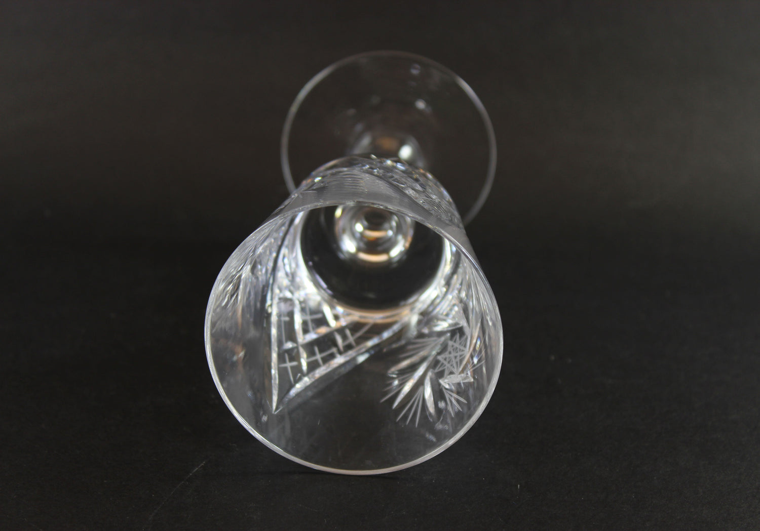 Pinwheel Crystal, Bamboo Stem, Wine Glasses