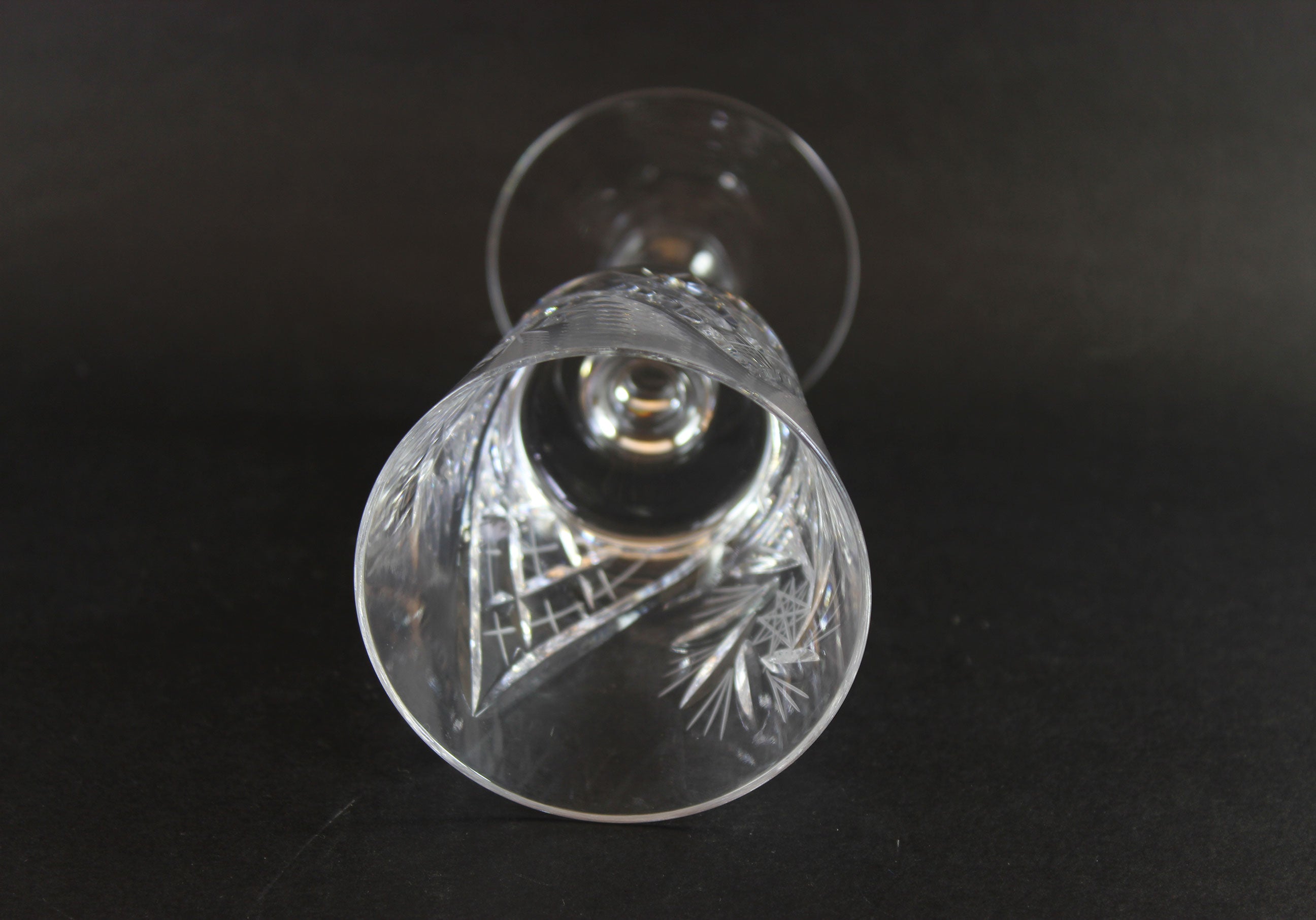 Pinwheel Crystal, Bamboo Stem, Wine Glasses