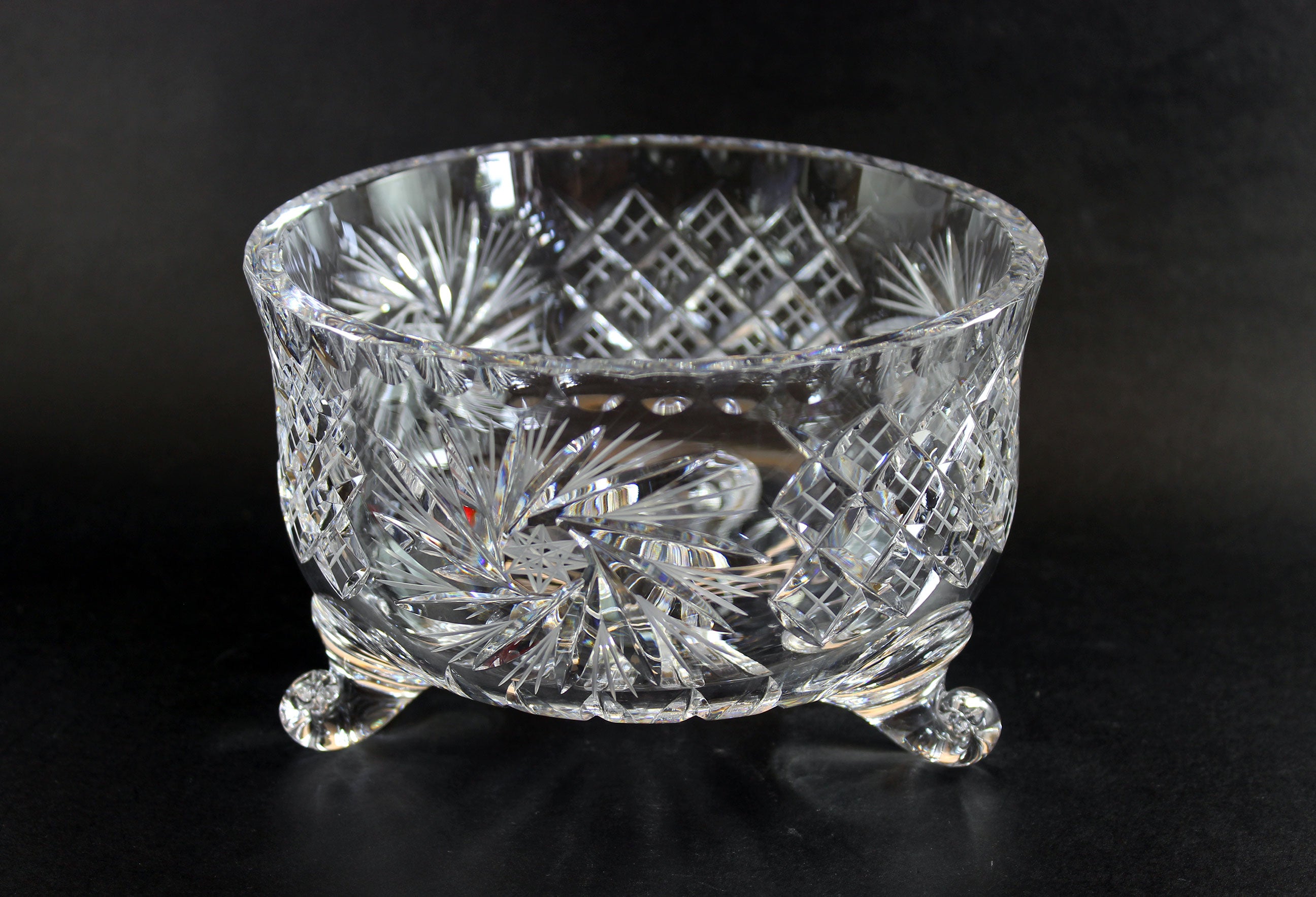 Bohemia, Pinwheel Pattern, Small Crystal Bowl