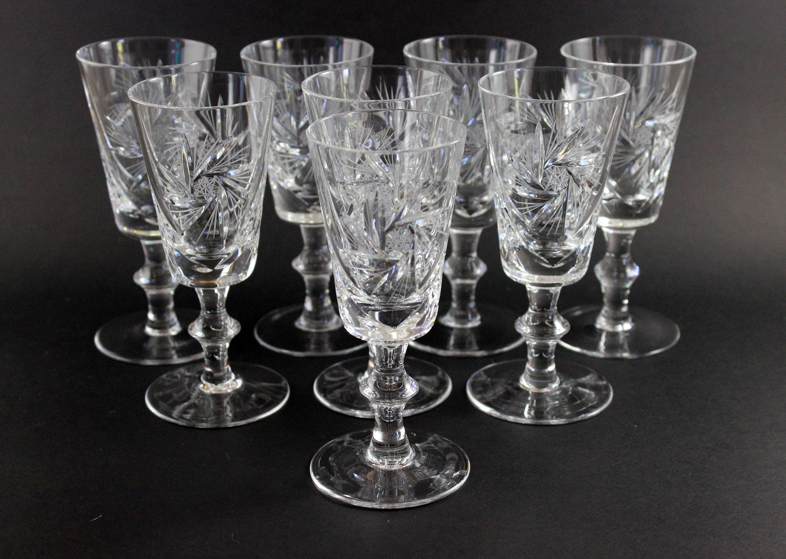 Bohemia, Pinwheel Crystal, Sherry Glasses