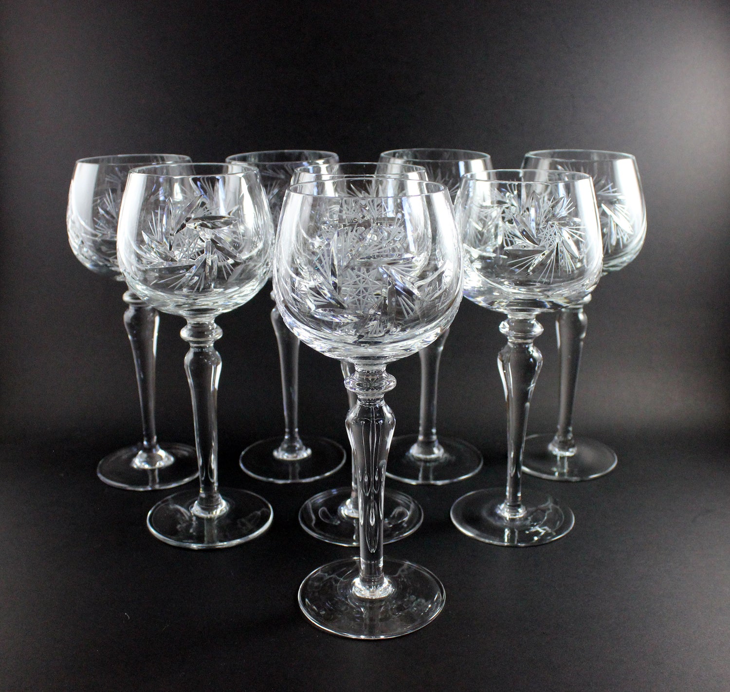 Bohemia, Pinwheel Crystal, Large Wine Hocks
