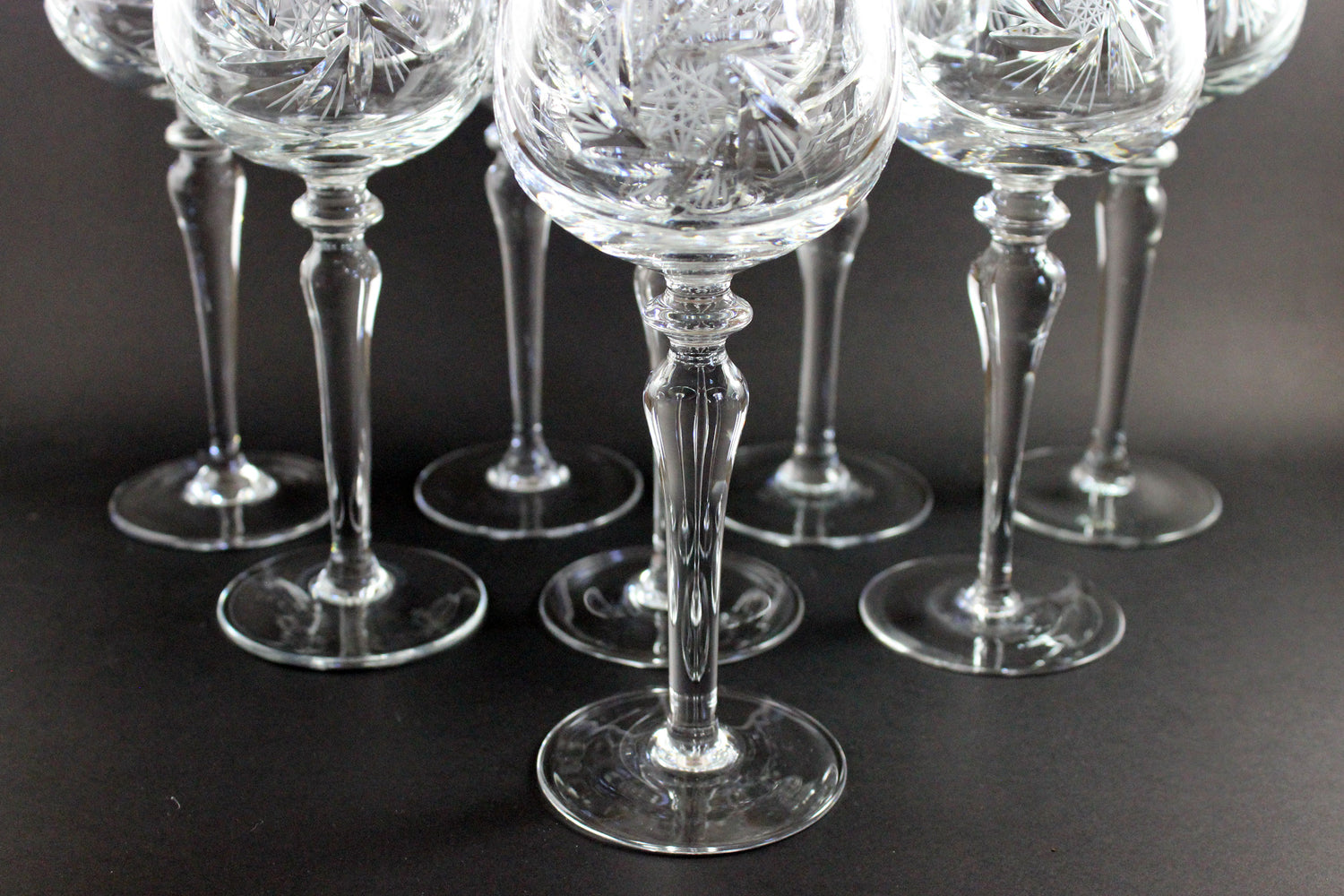 Bohemia, Pinwheel Crystal, Large Wine Hocks