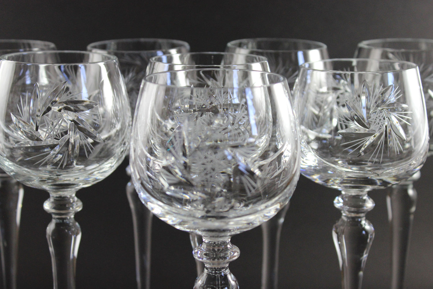 Bohemia, Pinwheel Crystal, Large Wine Hocks