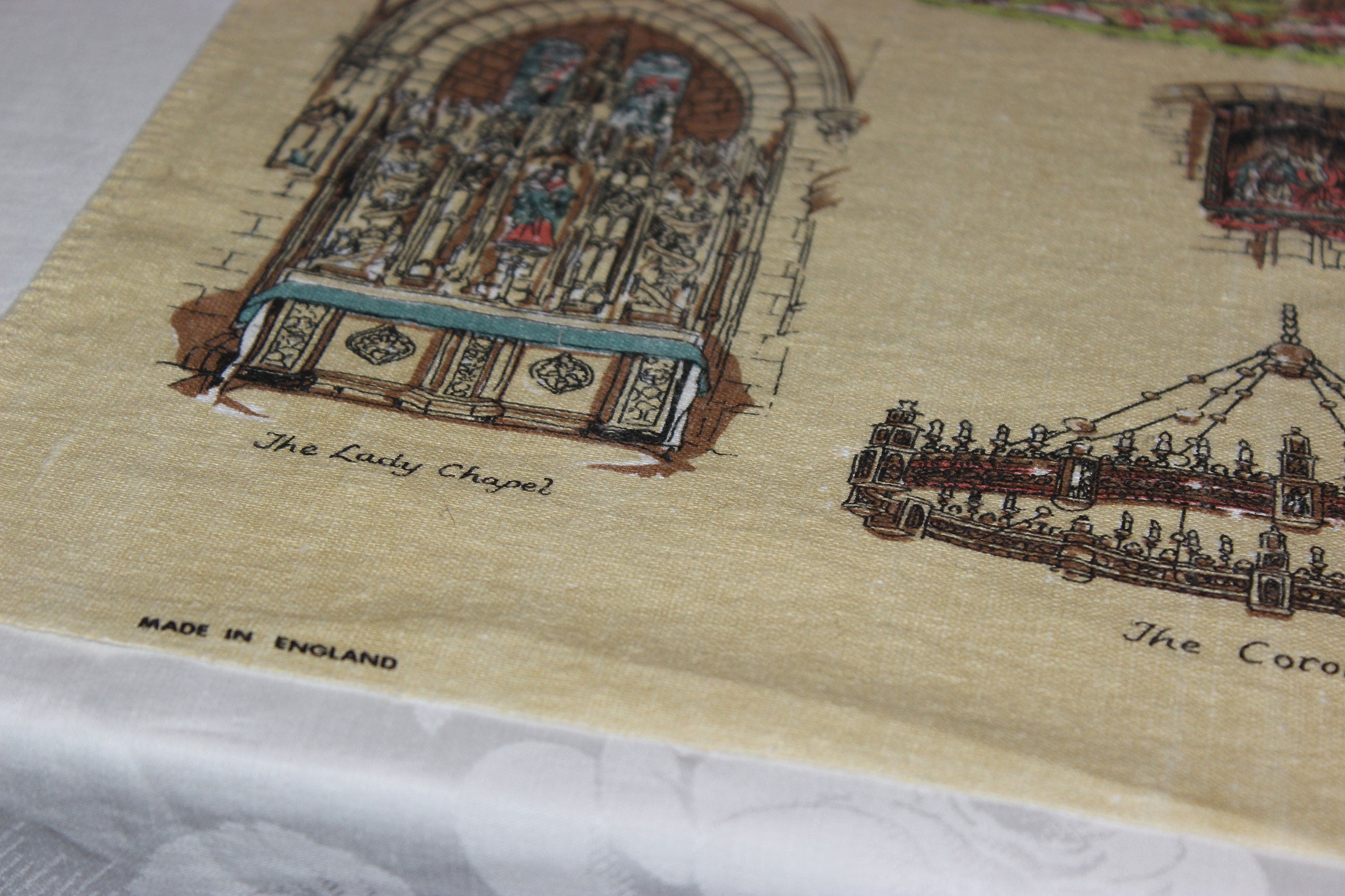 Souvenir Linen Tea Towel, Buckfast Abbey