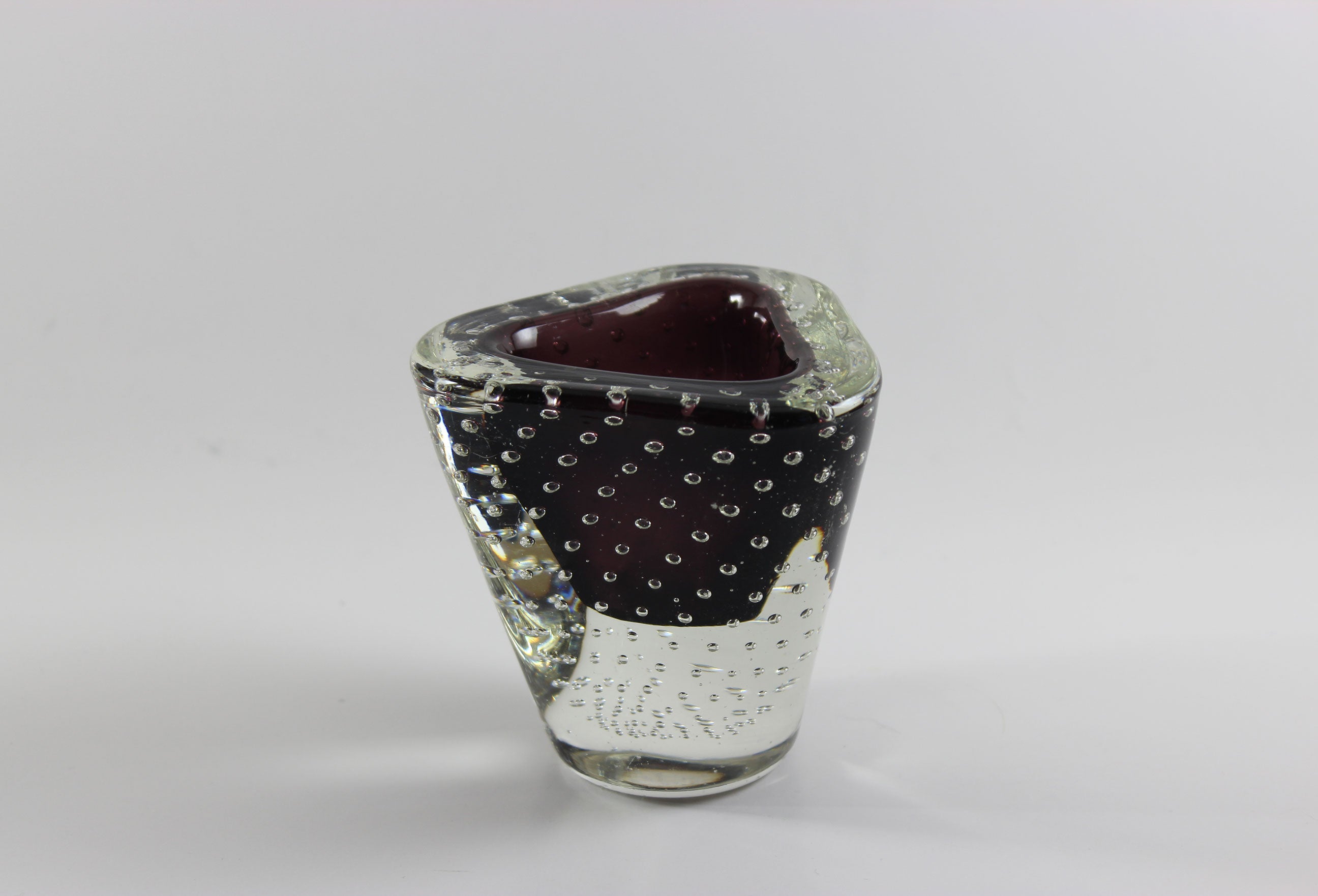 Burgundy Controlled Bubble Glass, Small Vase