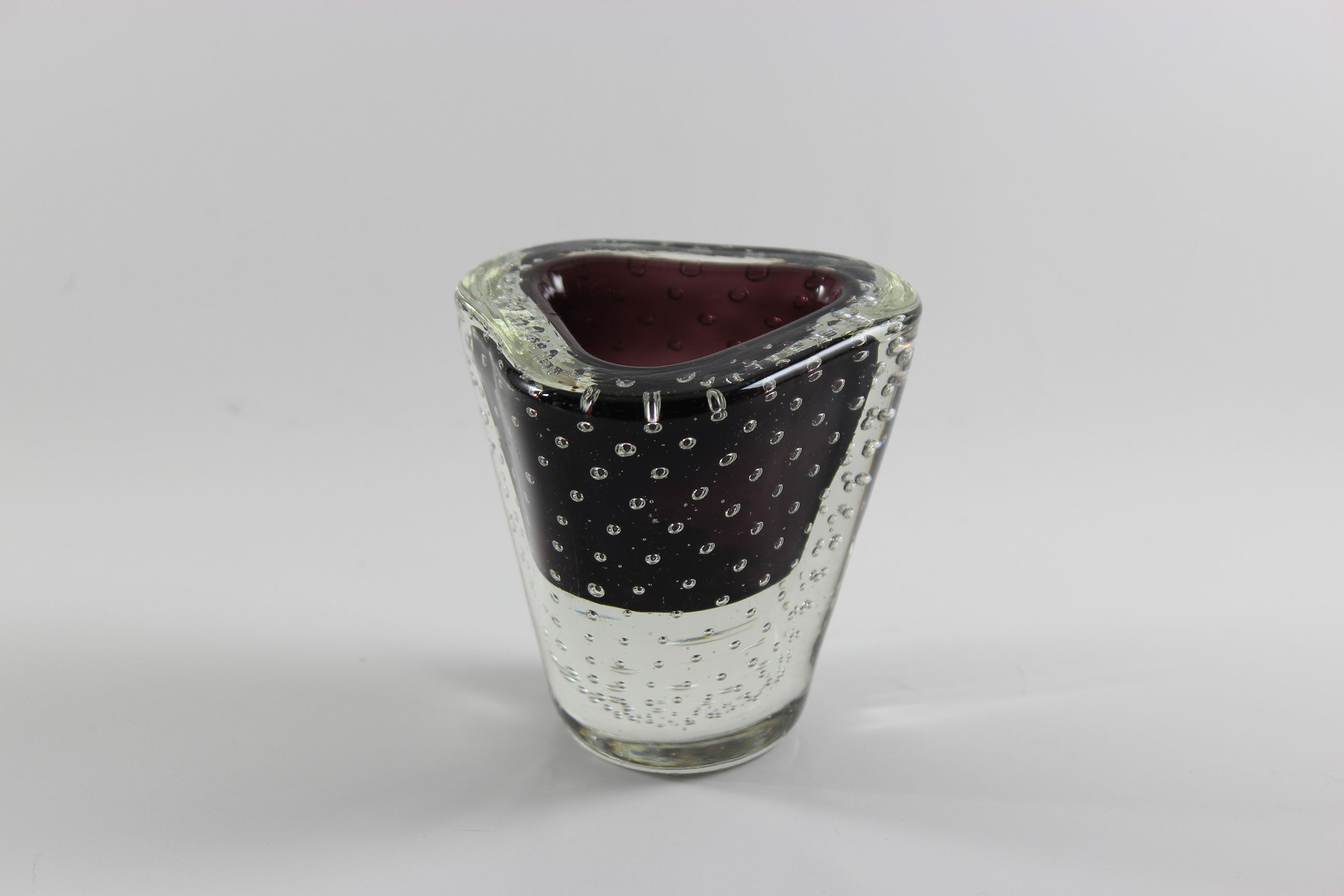 Burgundy Controlled Bubble Glass, Small Vase