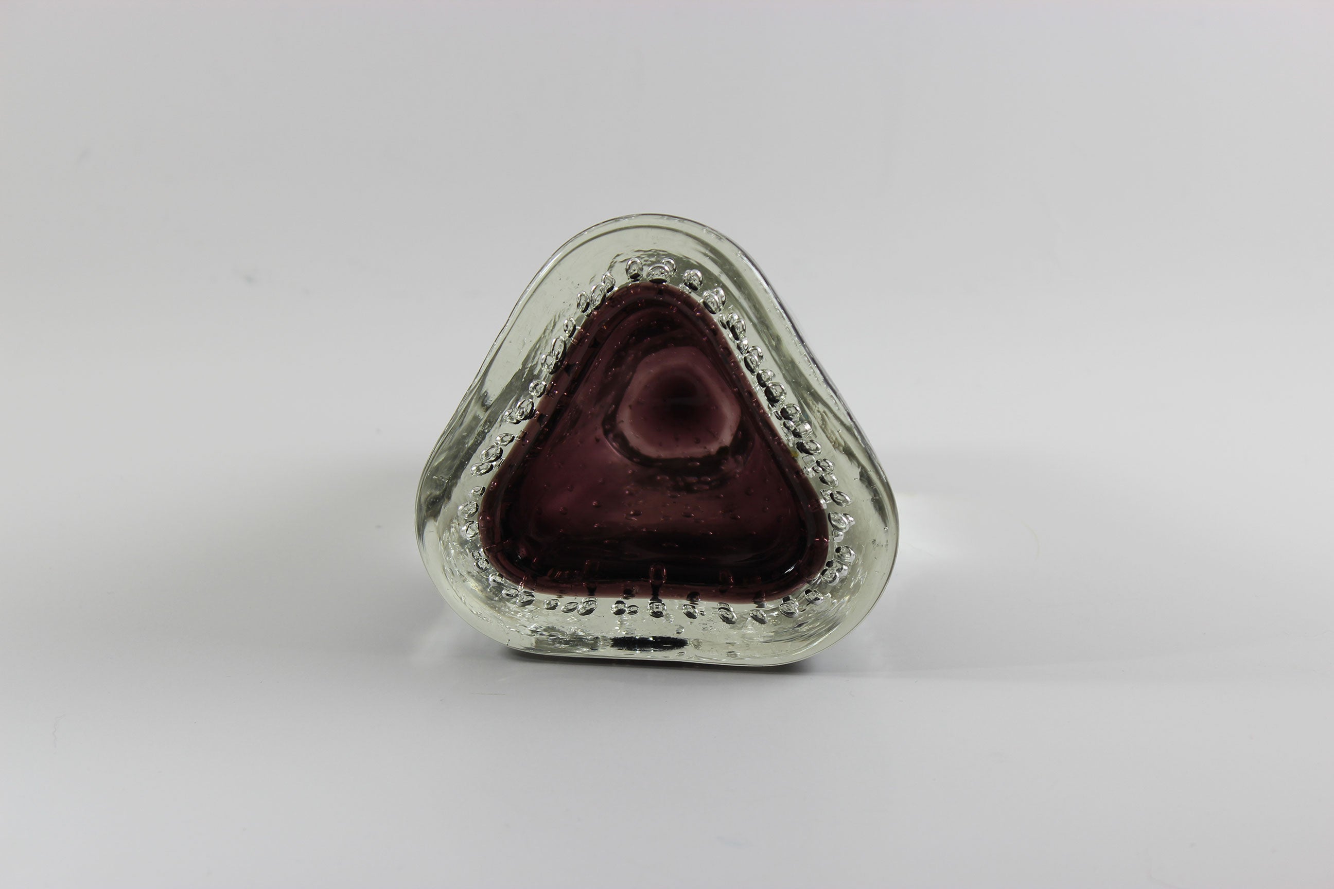 Burgundy Controlled Bubble Glass, Small Vase