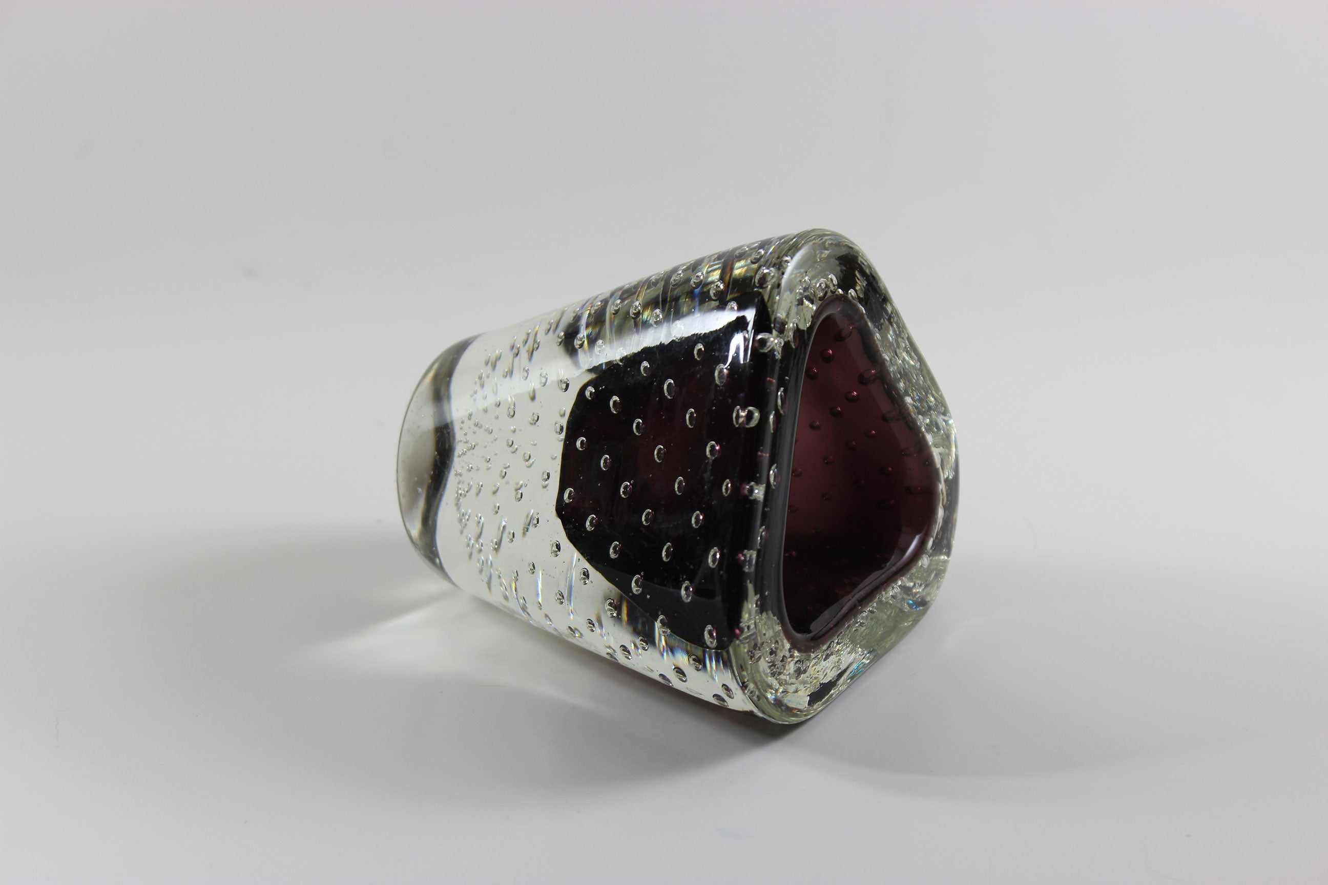Burgundy Controlled Bubble Glass, Small Vase