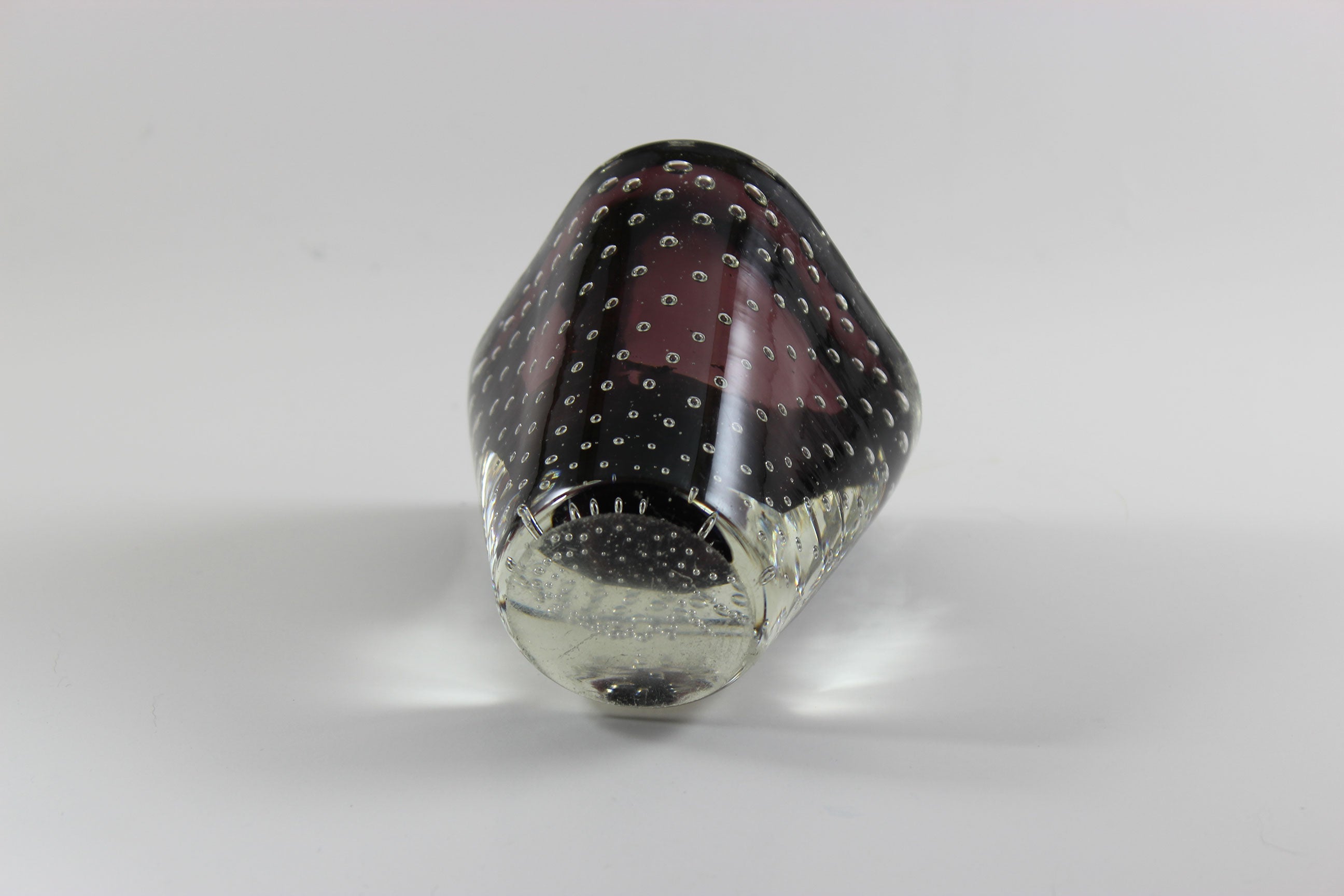 Burgundy Controlled Bubble Glass, Small Vase