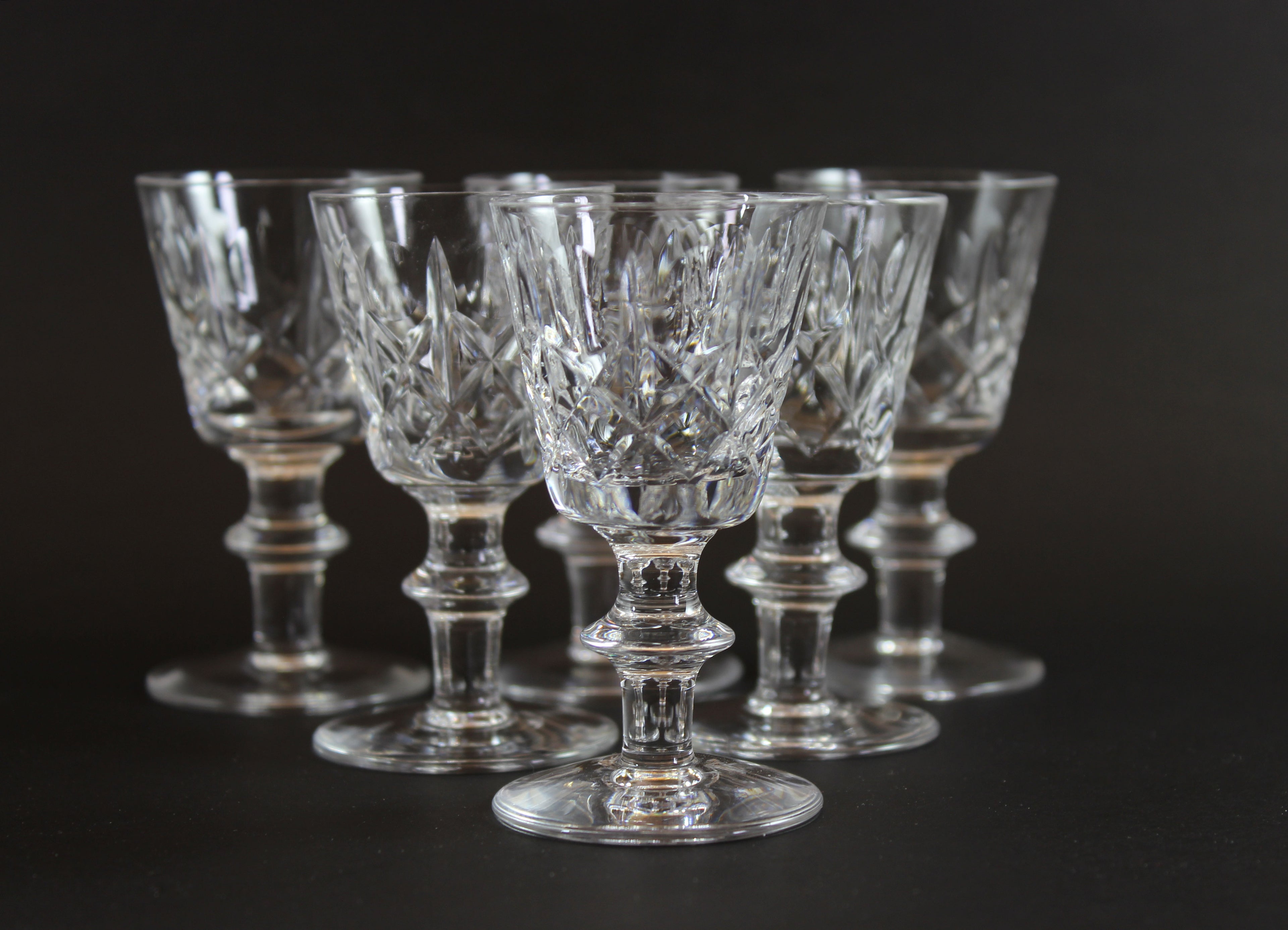 Cross and Olive Crystal, Liqueur Glasses