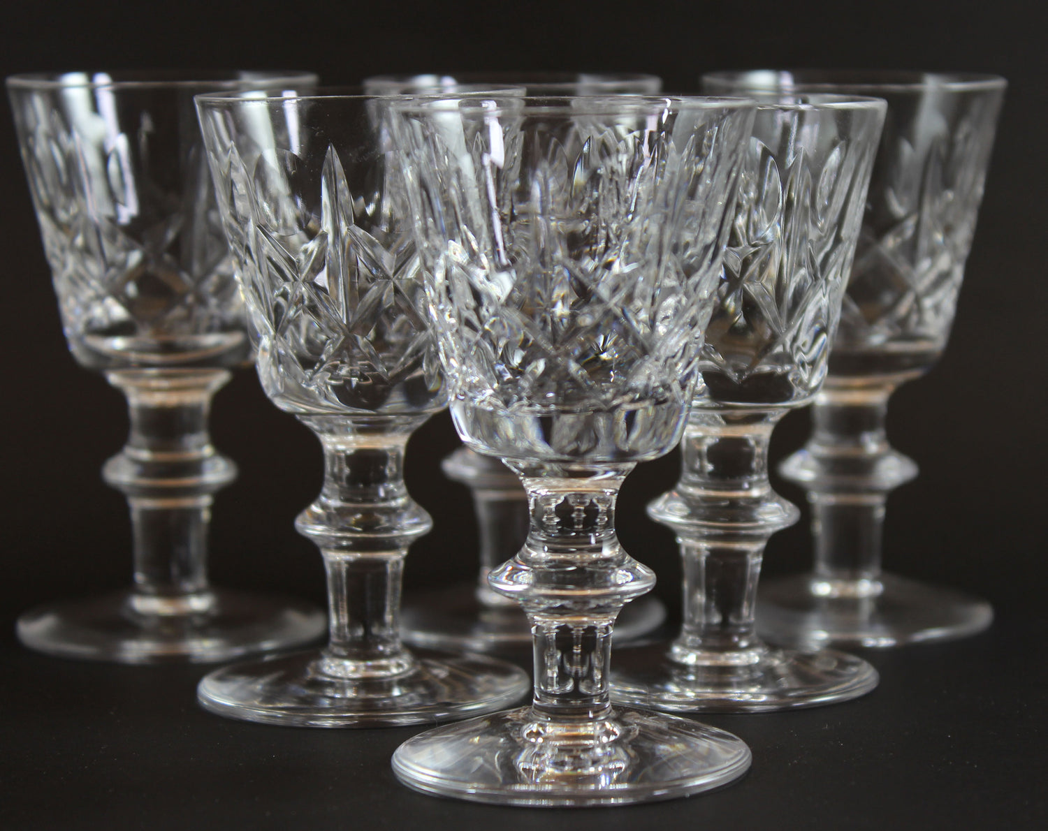 Cross and Olive Crystal, Liqueur Glasses