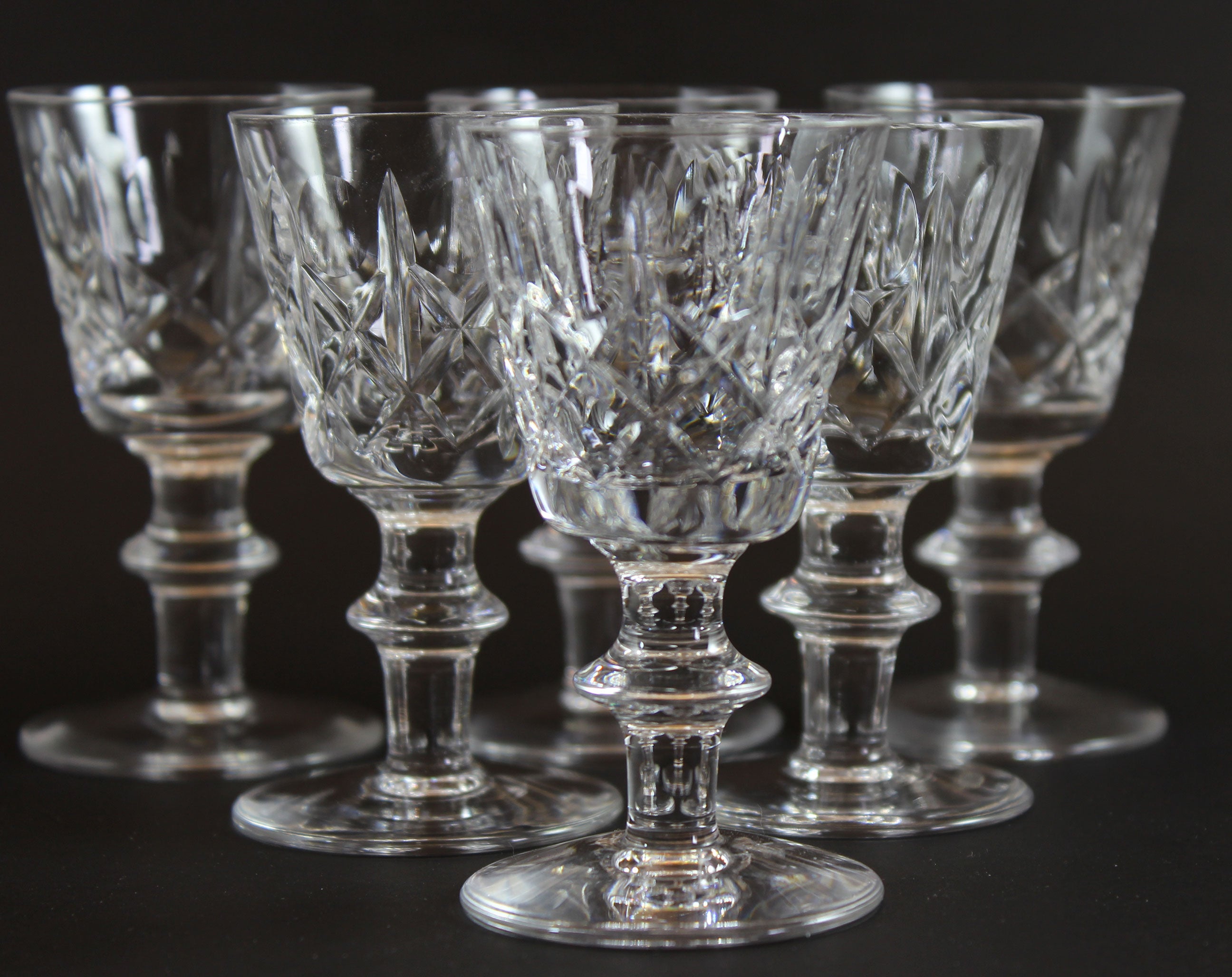 Cross and Olive Crystal, Liqueur Glasses