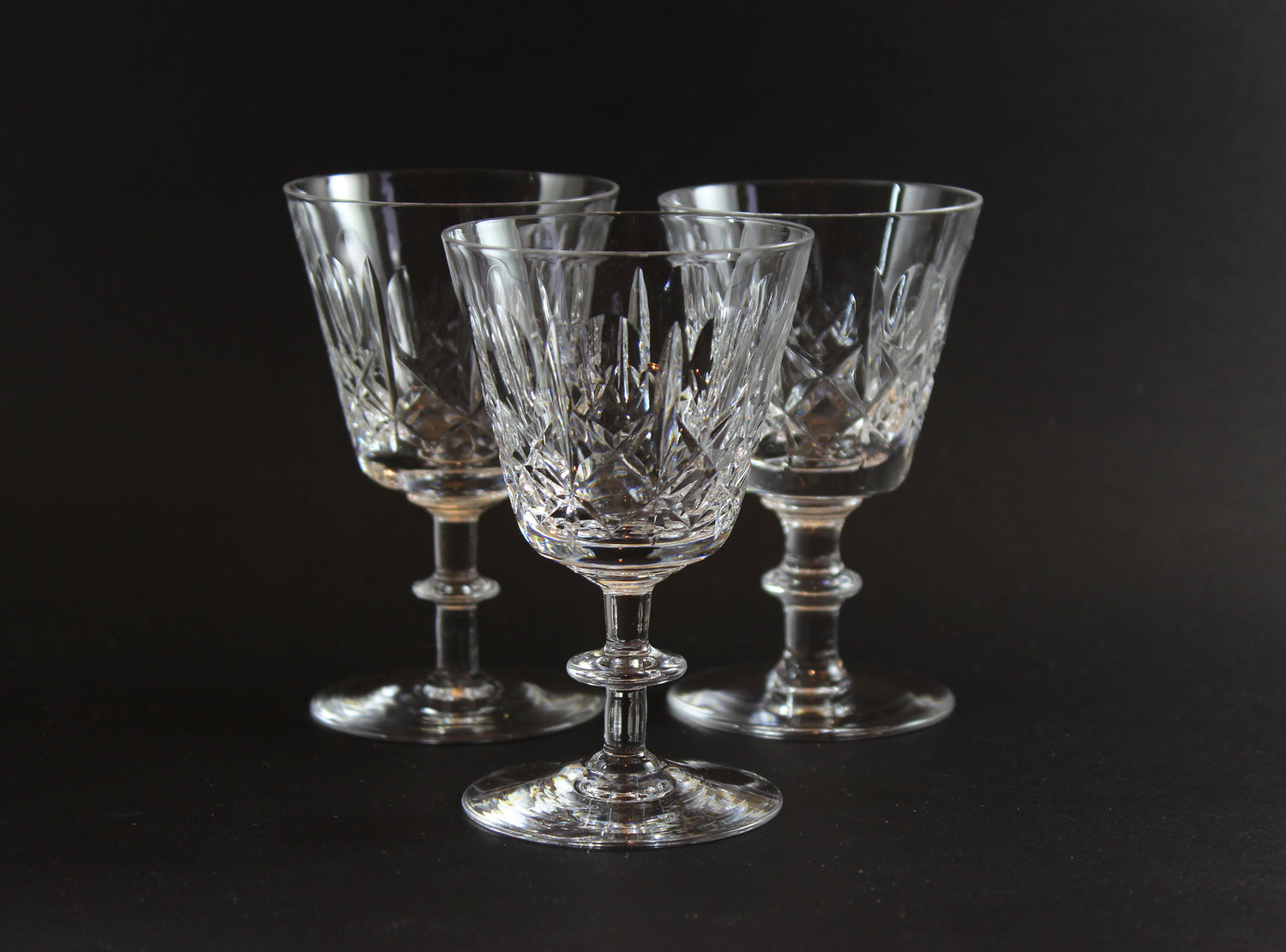Cross and Olive Crystal, Port or Sherry Glasses