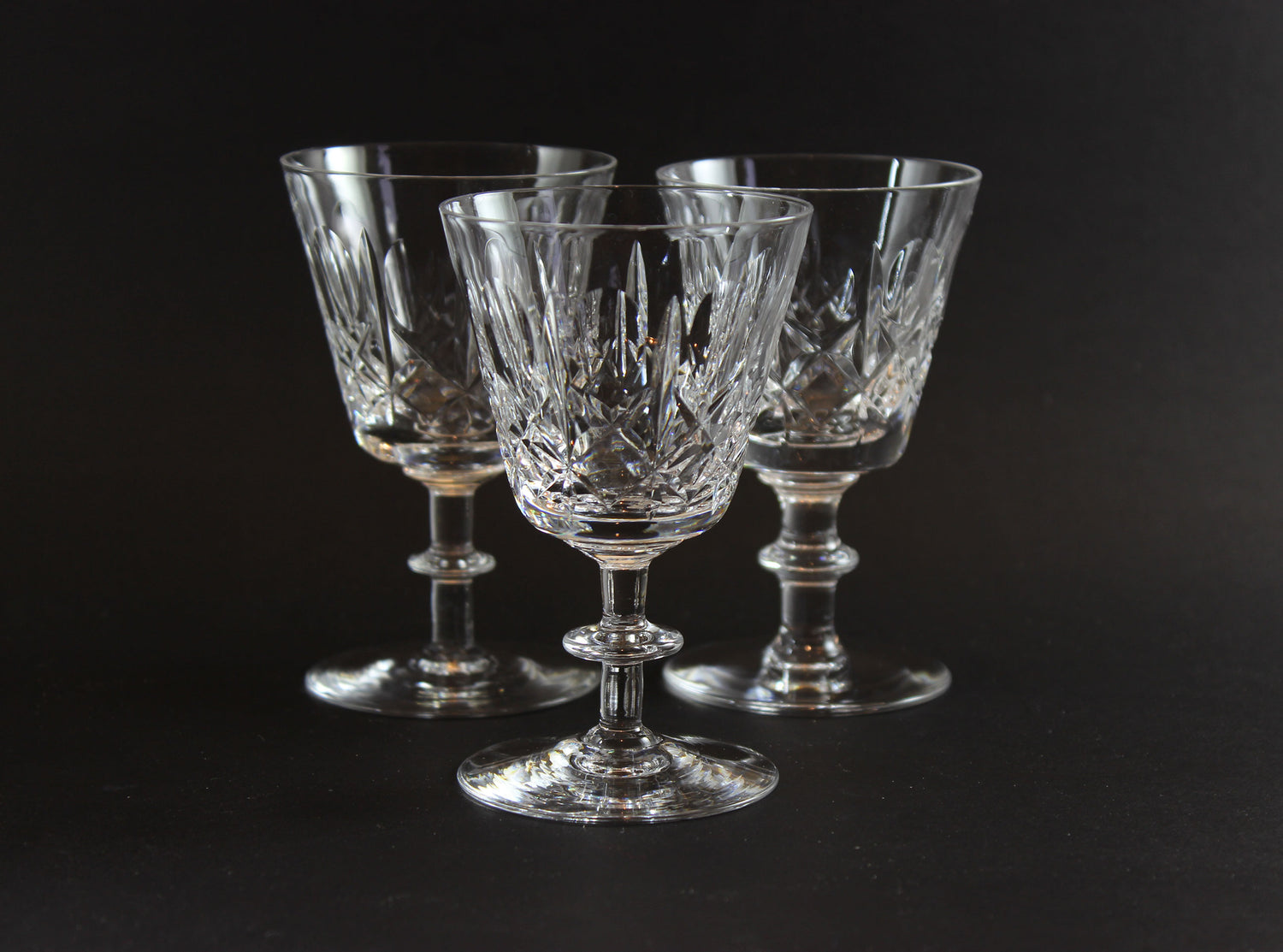 Cross and Olive Crystal, Port or Sherry Glasses