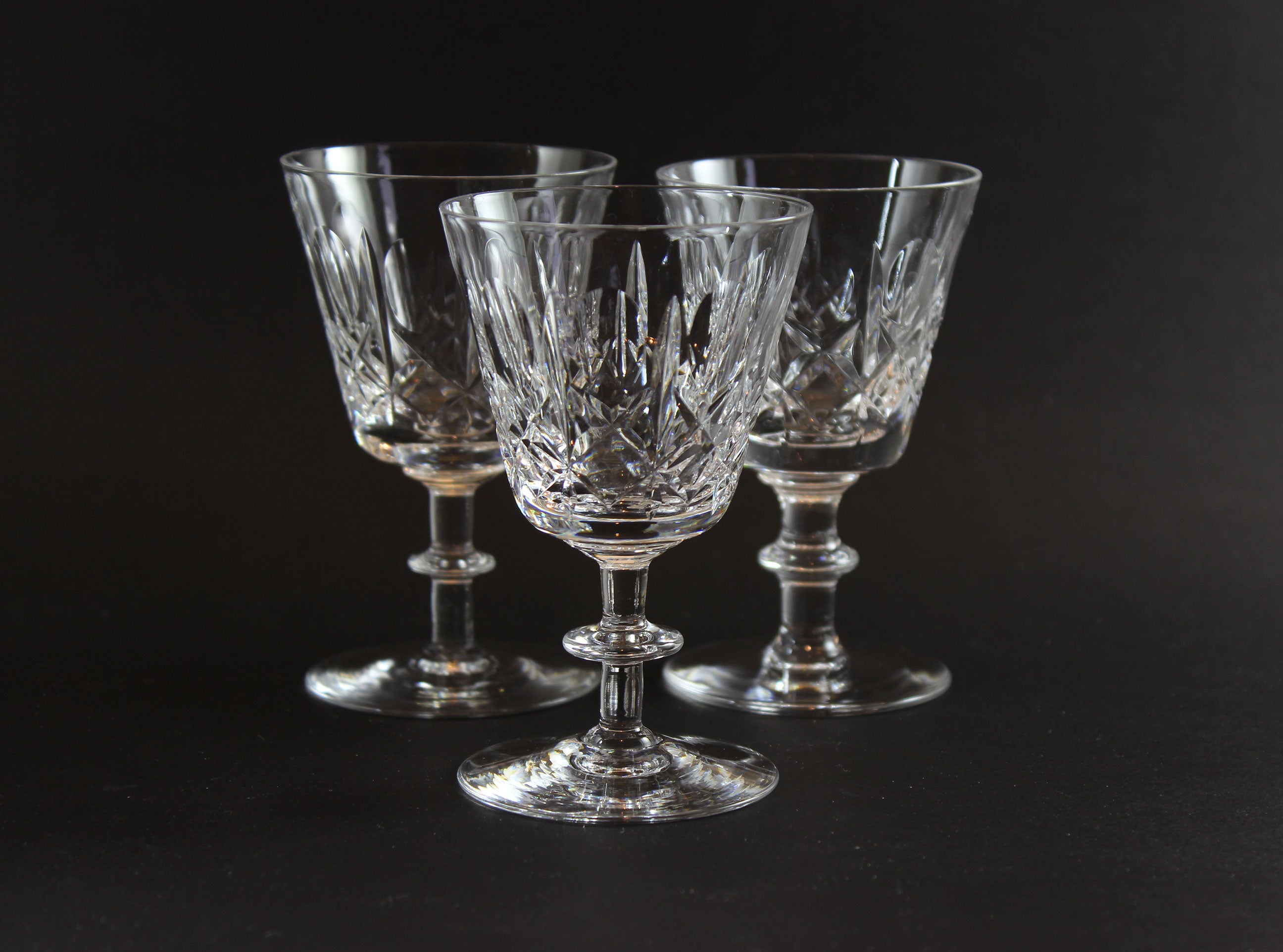 Cross and Olive Crystal, Port or Sherry Glasses