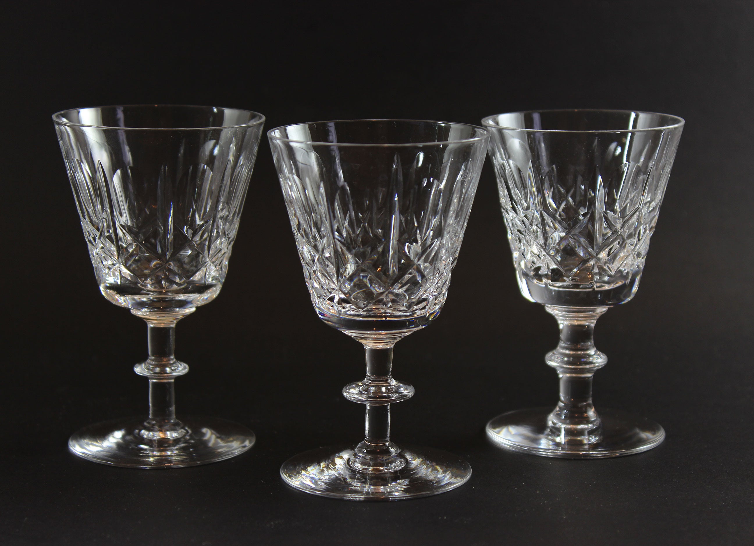 Cross and Olive Crystal, Port or Sherry Glasses