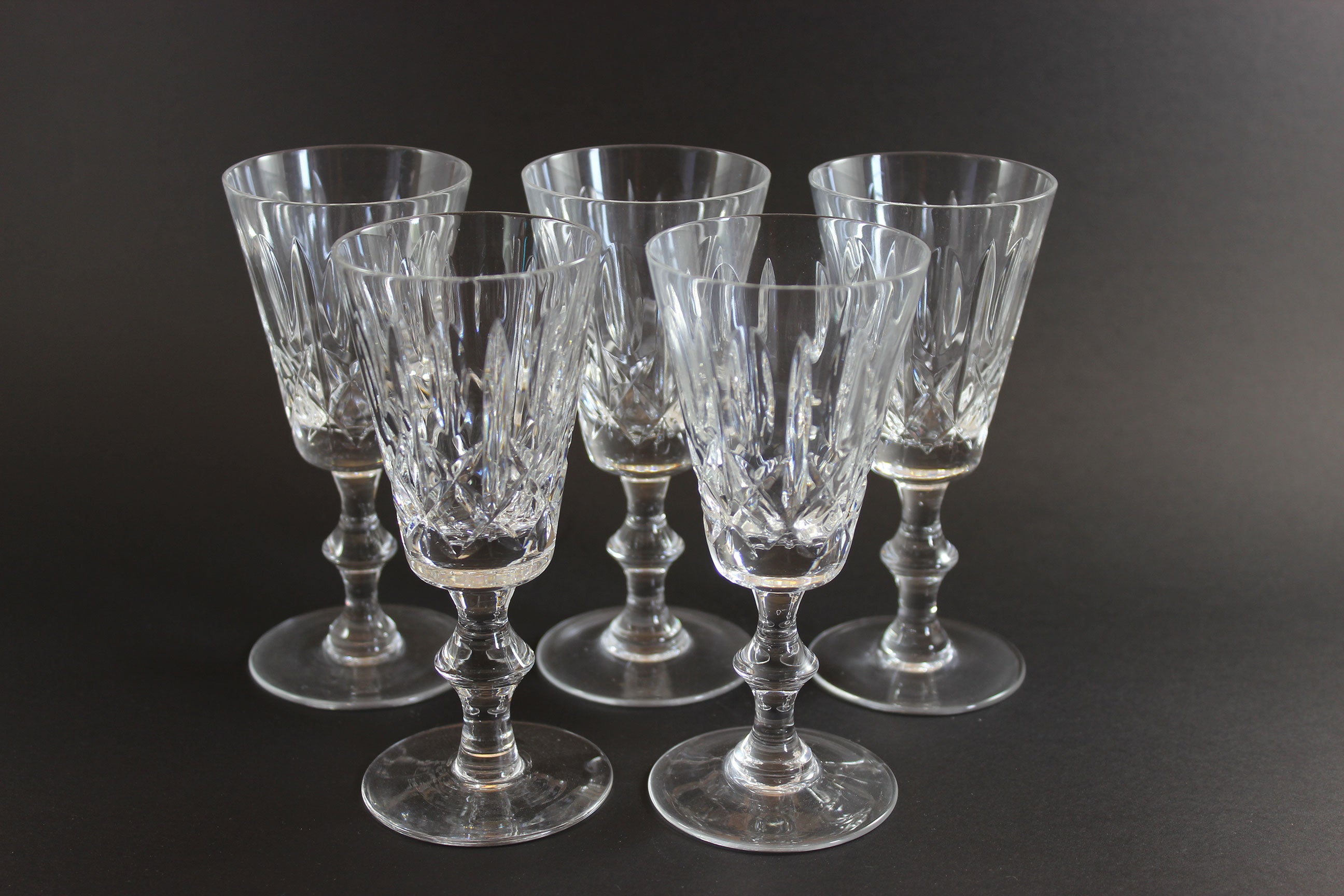 Cross and Olive Crystal, Sherry Glasses