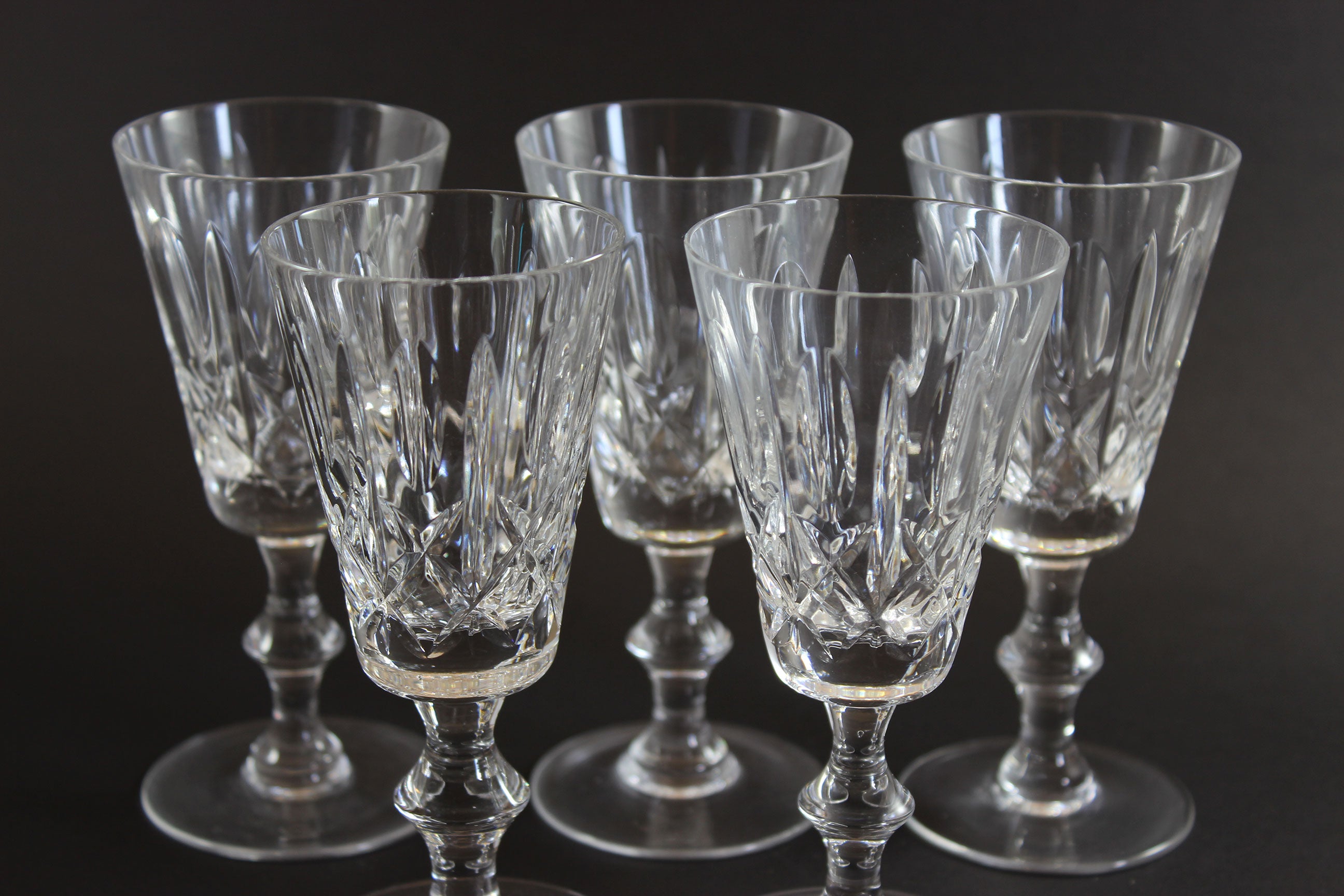Cross and Olive Crystal, Sherry Glasses